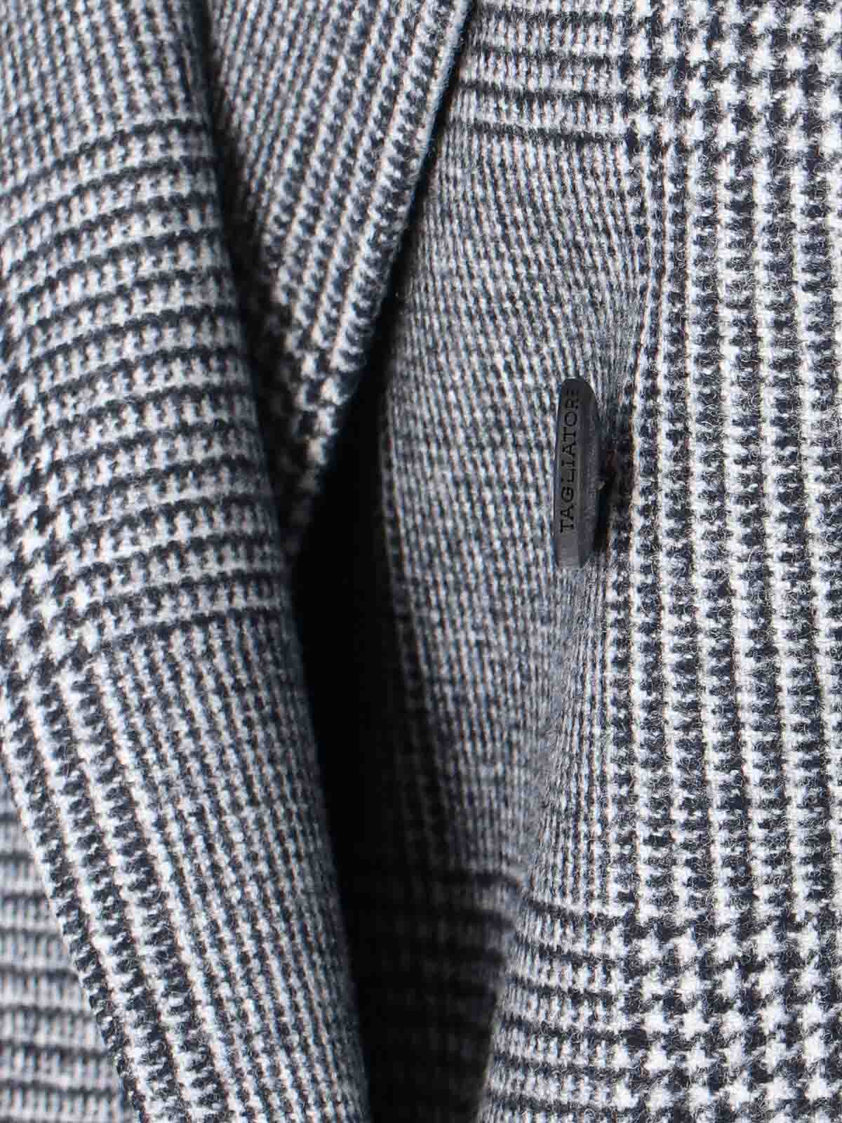 Tagliatore Double-breasted Suit In Virgin Wool In Black