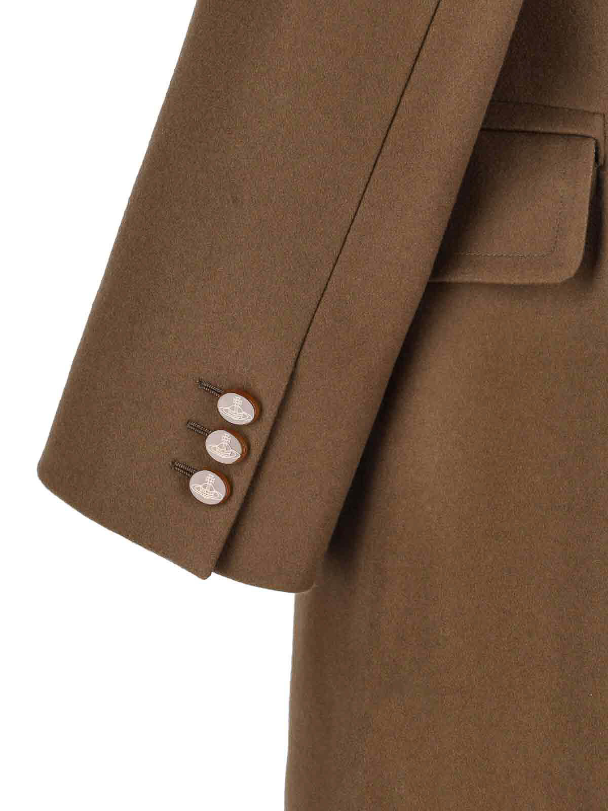 Vivienne Westwood Double-breasted Coat In Wool And Cashmere In Brown
