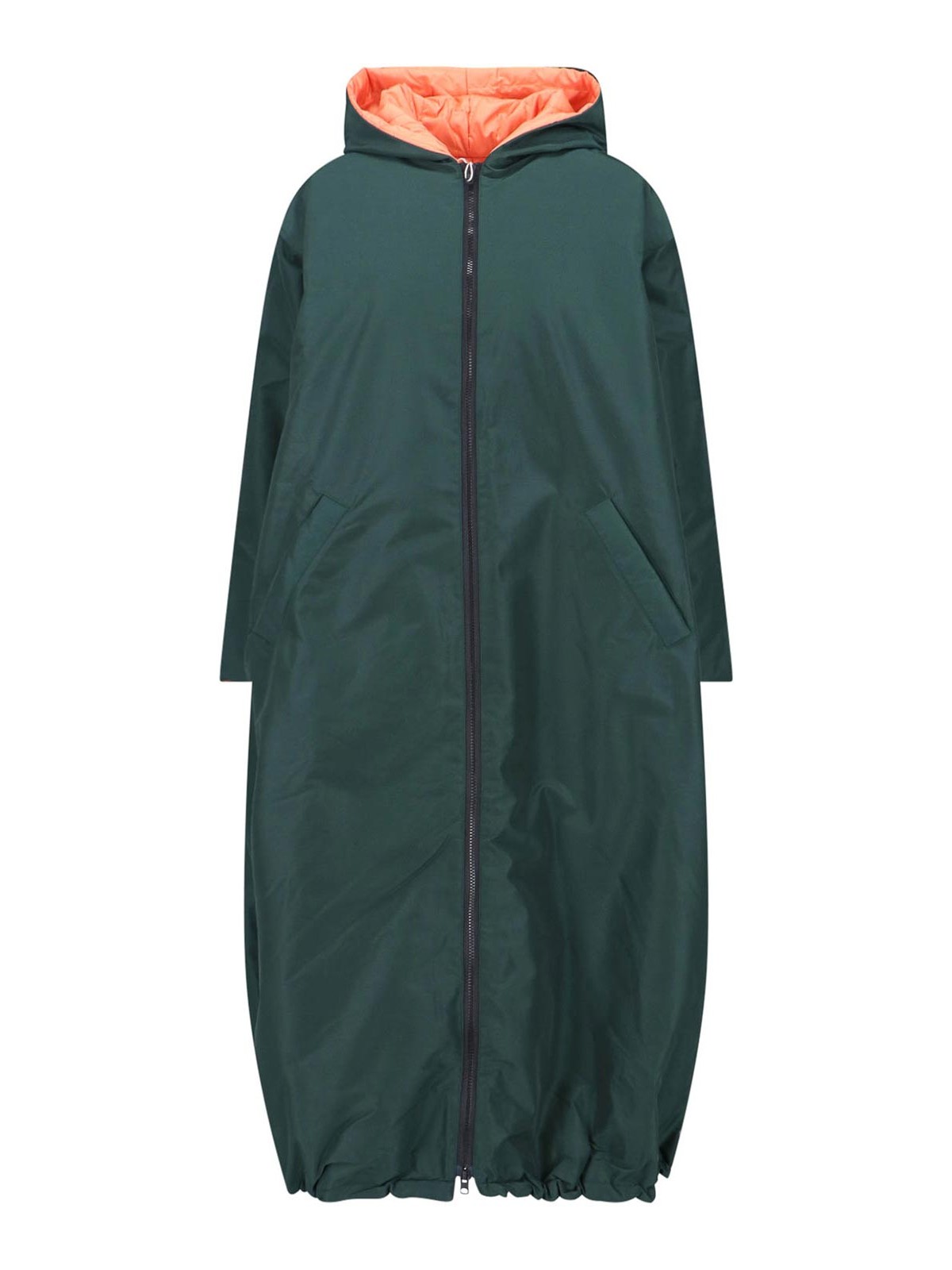 Cape Maxi Coat In Green