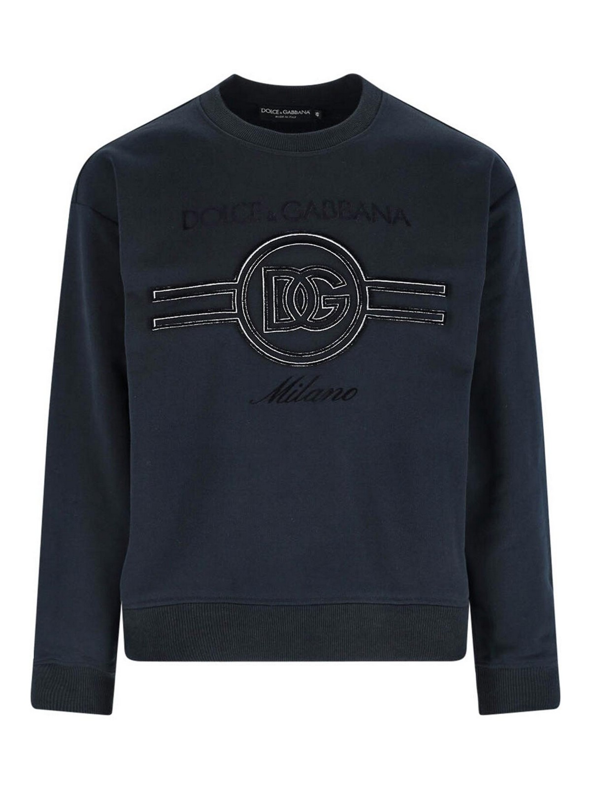 Dolce & Gabbana Sweatshirt With Embroidery In Blue