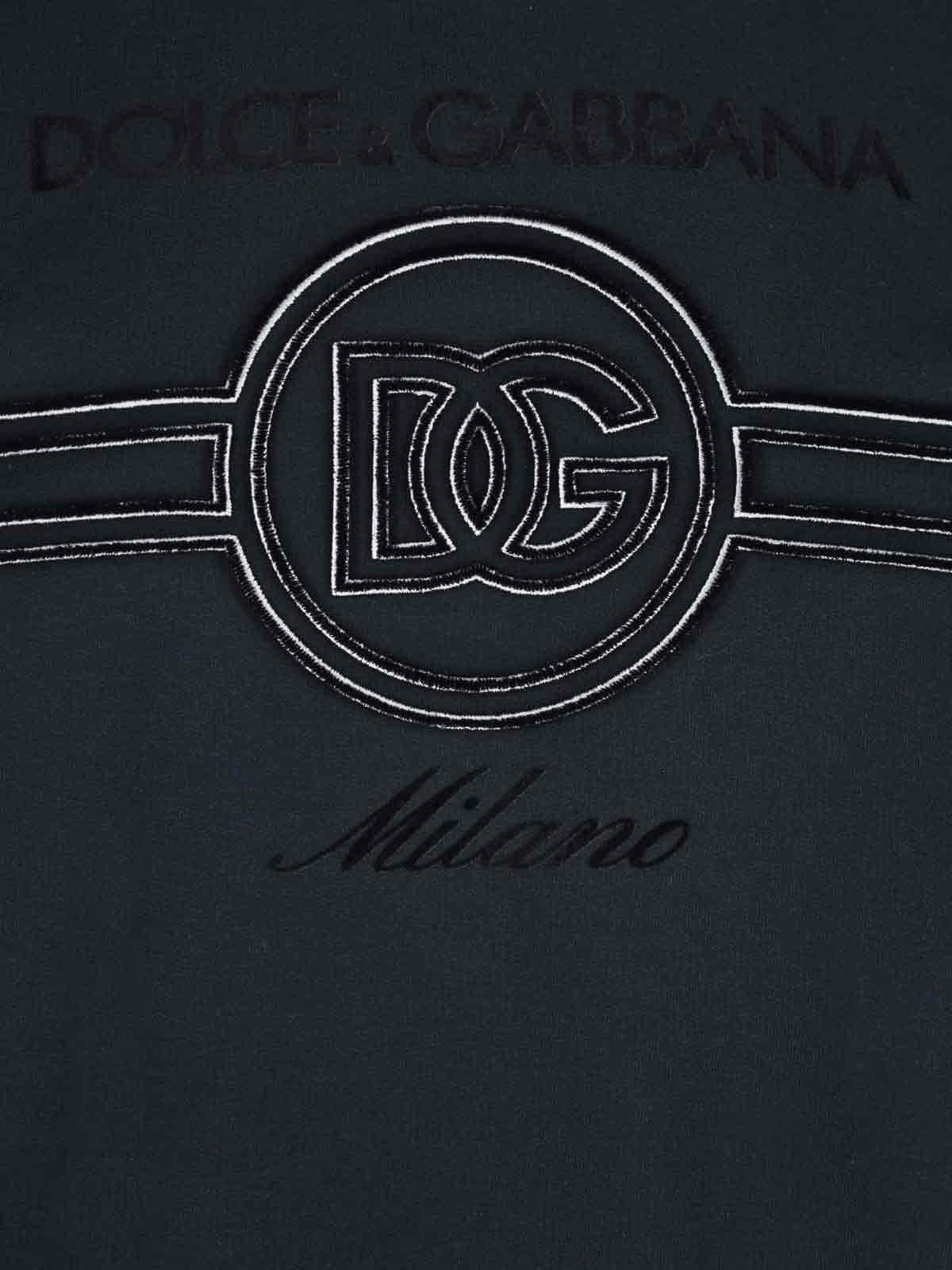 Dolce & Gabbana Sweatshirt With Embroidery In Blue