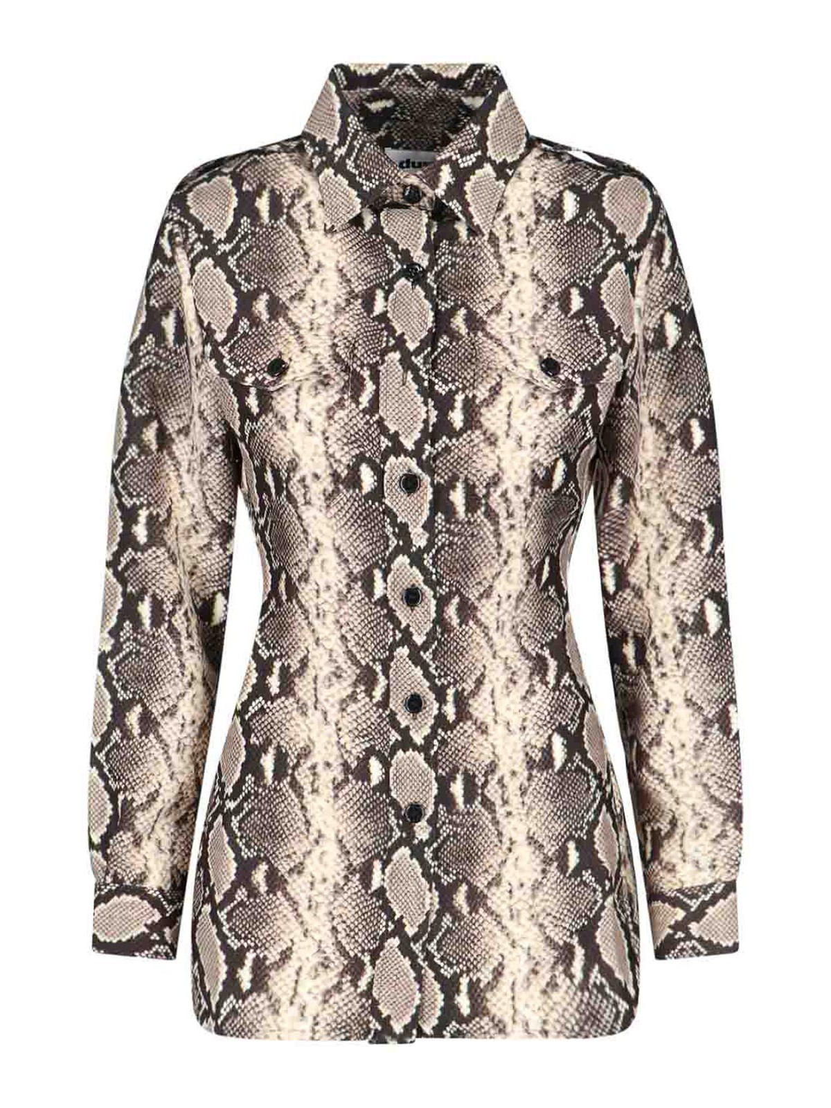Duran Lantik Python Print Shirt In Brown