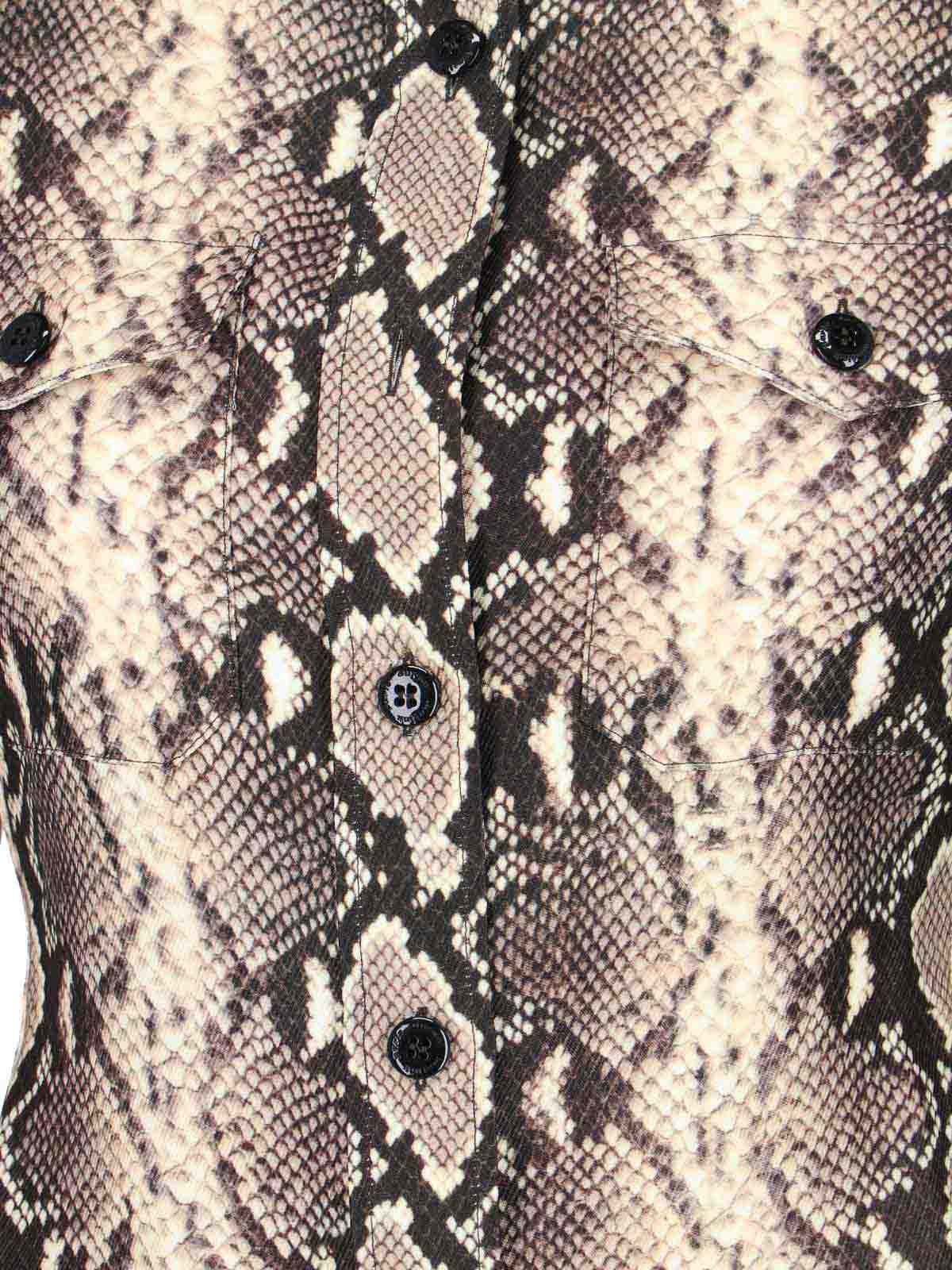 Duran Lantik Python Print Shirt In Brown