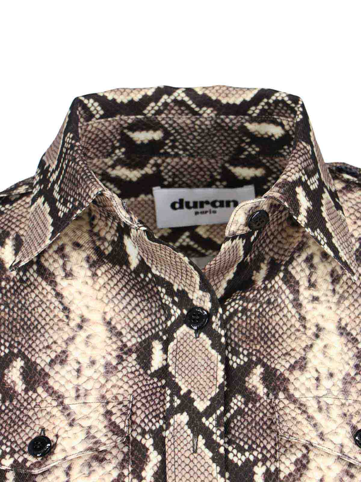 Duran Lantik Python Print Shirt In Brown