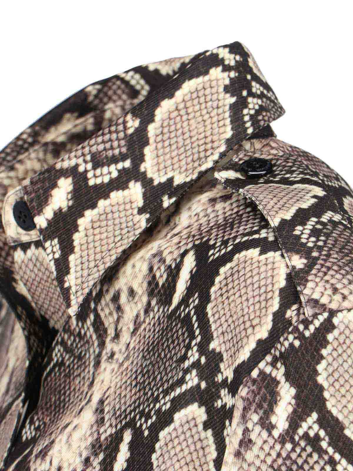 Duran Lantik Python Print Shirt In Brown