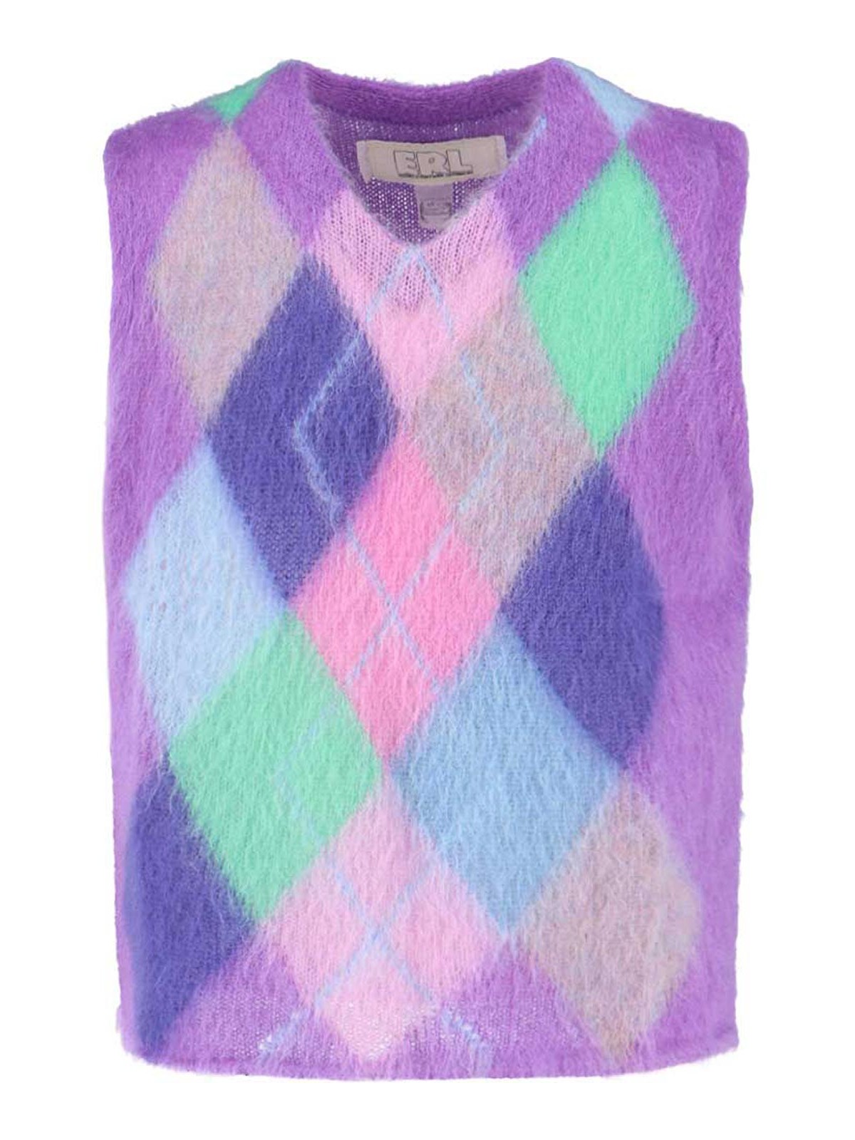 Erl Diamond Waistcoat In Purple