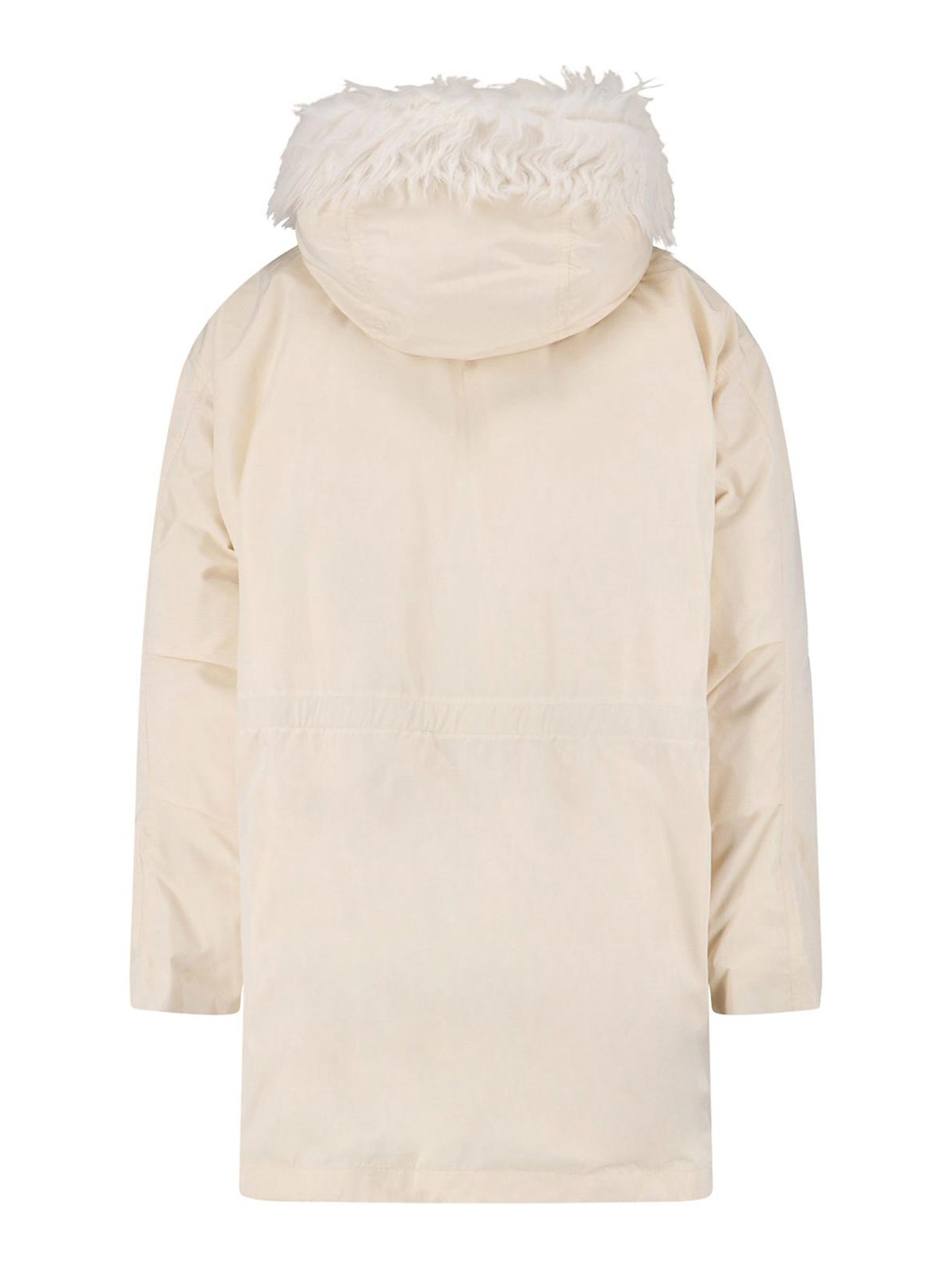 Jil Sander Parka With Faux Fur In White