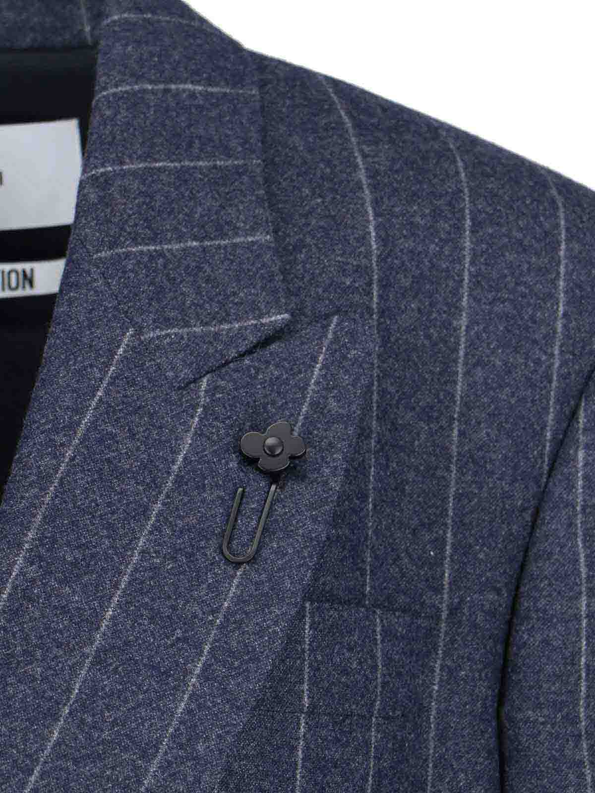 Lardini Tailored Blazer With Pinstripe And Buttons In Blue