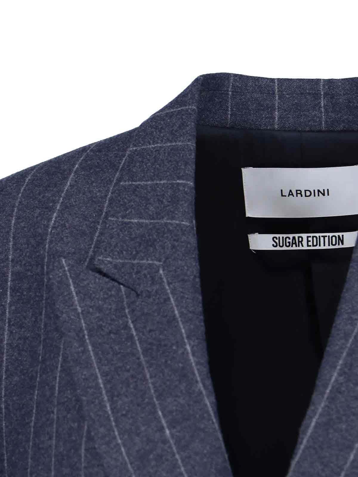 Lardini Tailored Blazer With Pinstripe And Buttons In Blue