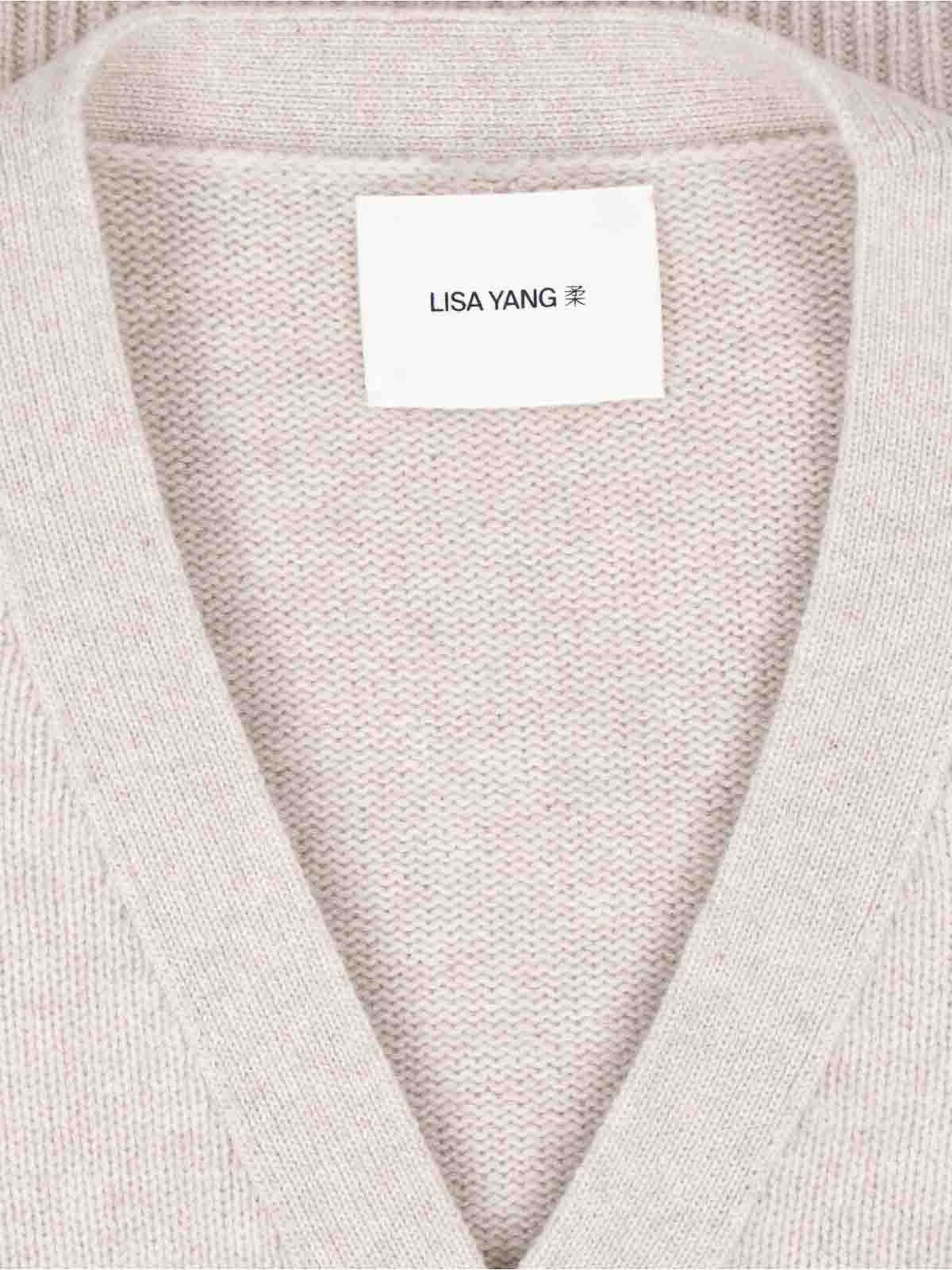 Lisa Yang Button-down Knit Cardigan With V-neckline In Multi