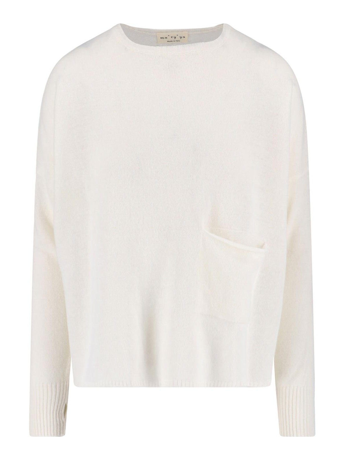 Ma'ry'ya Virgin Wool And Cashmere Sweater In White