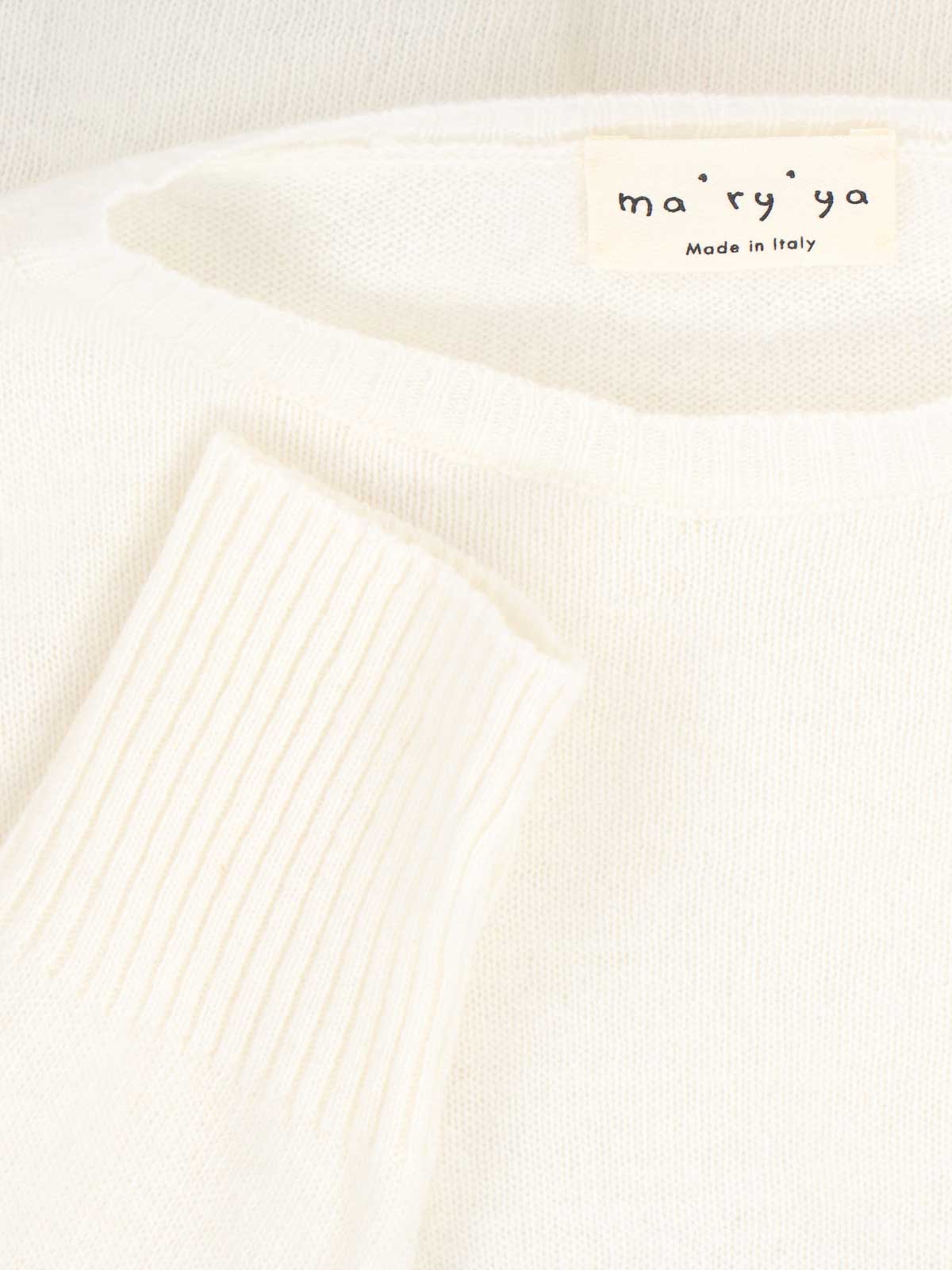 Ma'ry'ya Soft Knit Sweater In Virgin Wool And Cashmere Blend In White