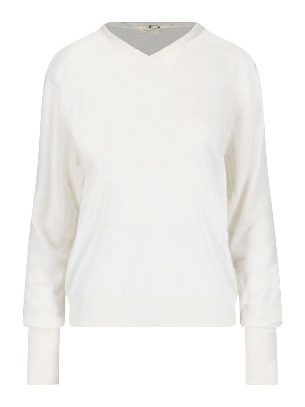 Ma'ry'ya Virgin Wool And Silk Blend Sweater In White