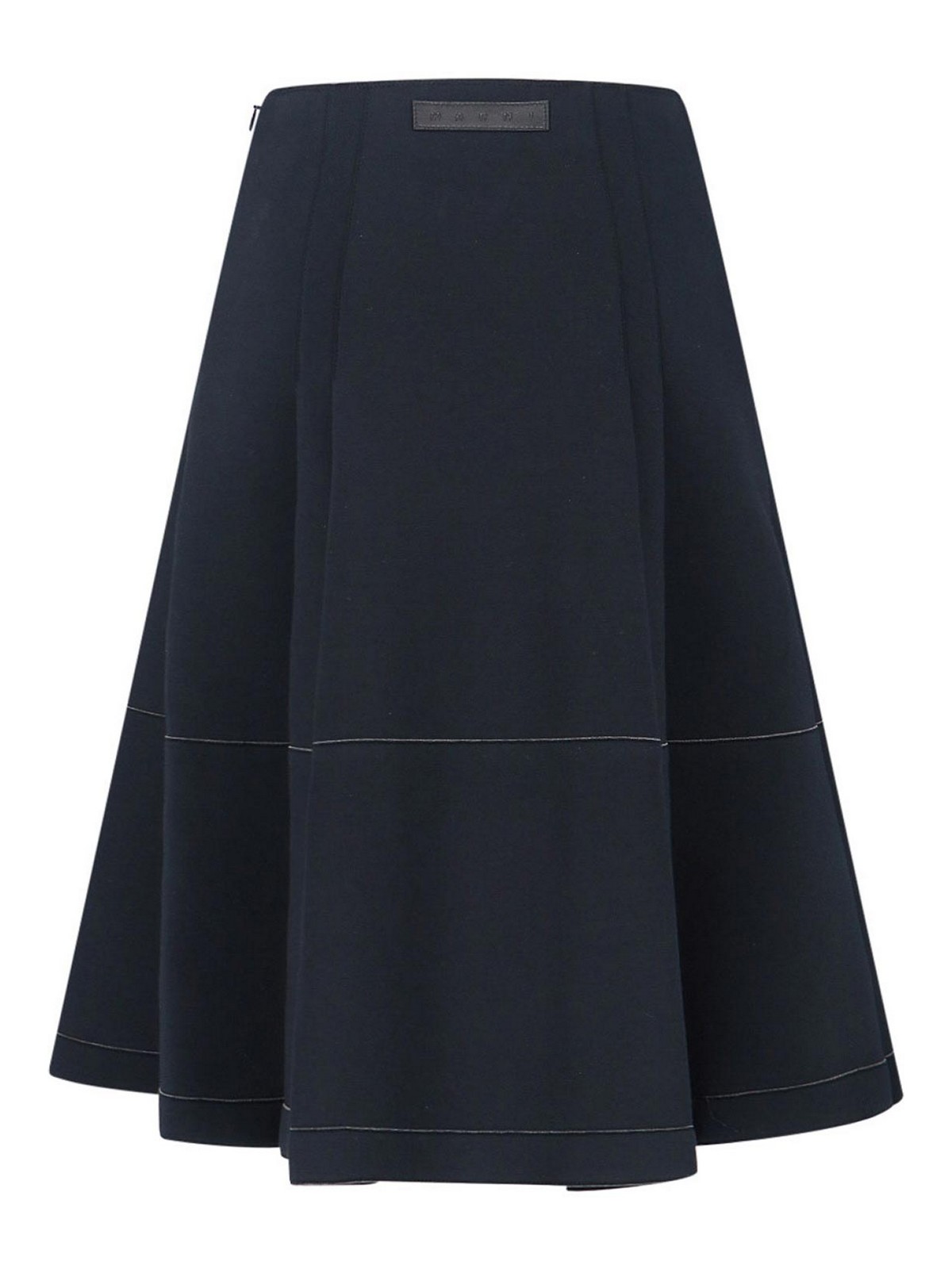 Marni Pleated Midi Skirt In Black