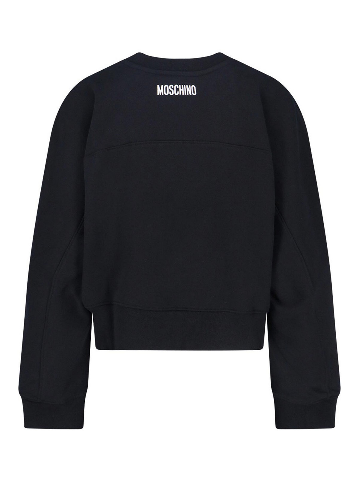 Moschino Graphic Crew Neck Long Sleeve Sweatshirt In Black