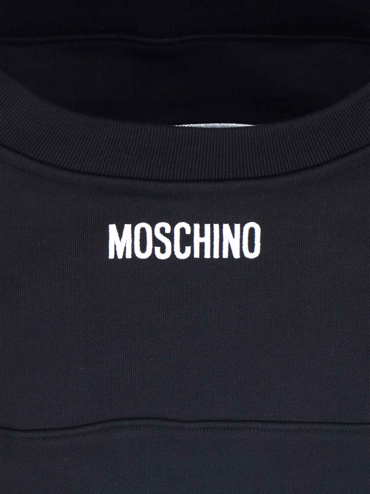 Moschino Graphic Crew Neck Long Sleeve Sweatshirt In Black