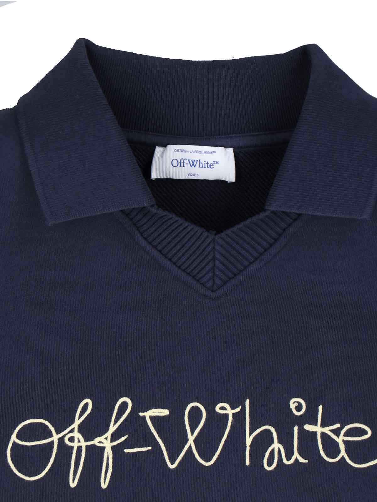 Off-white Logo Sweater In Blue