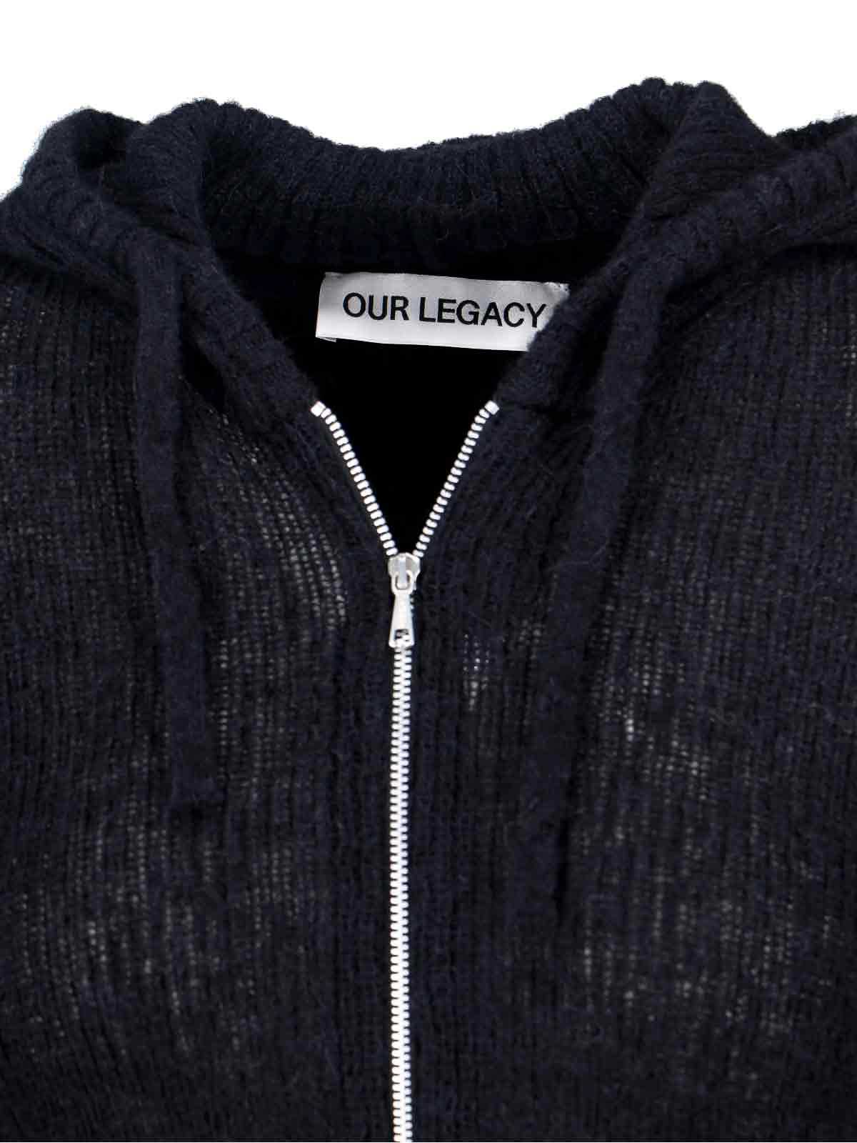 Our Legacy Compact Zipped And Hooded Cardigan In Black