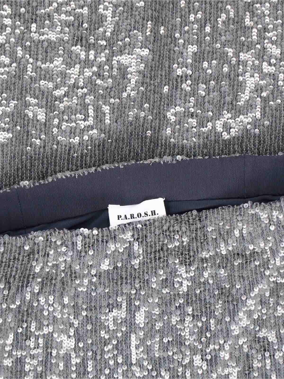 P.a.r.o.s.h Midi Skirt With Elastic Waistband And Sequins In Gray