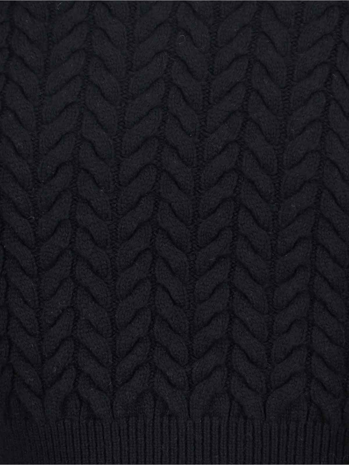 Patou Sweater With Fringes In Wool And Cashmere In Black