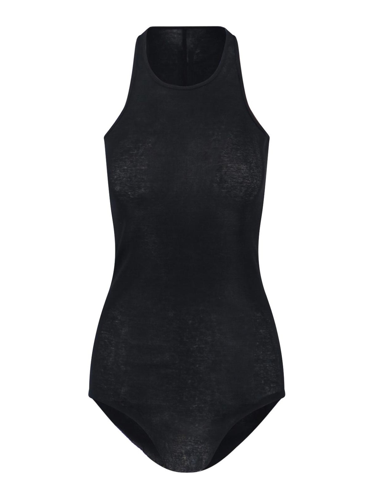 Rick Owens Tank Top Semi Trasparente In Black