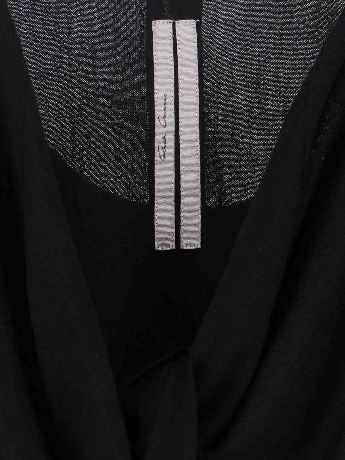 Rick Owens V-neck Knit Top With Crossed Front Detail In Black