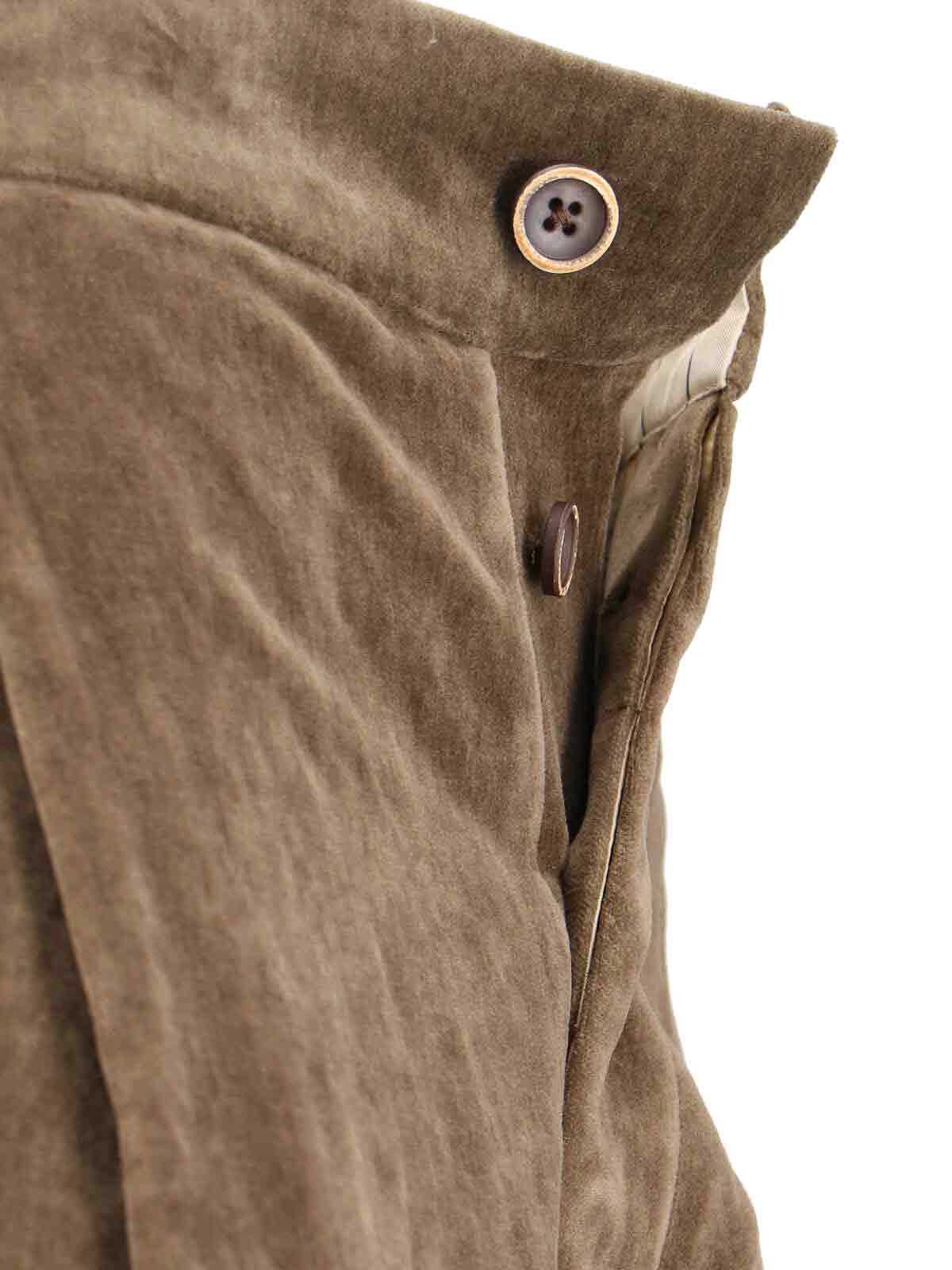 Uma Wang High-waisted Wide-leg Trousers With Button Closure In Brown