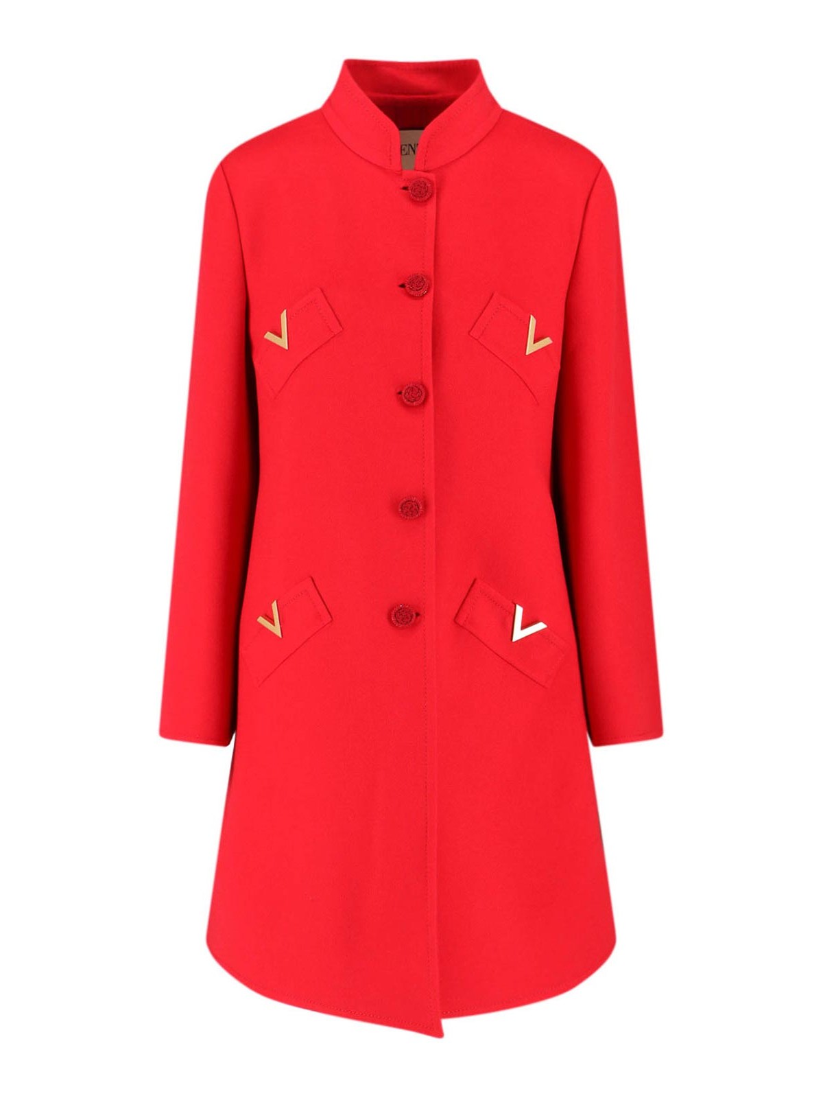 Valentino Wool And Cashmere Coat In Red