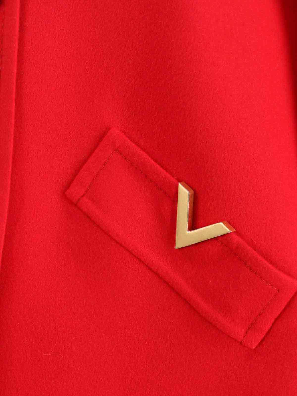 Valentino Wool And Cashmere Coat In Red