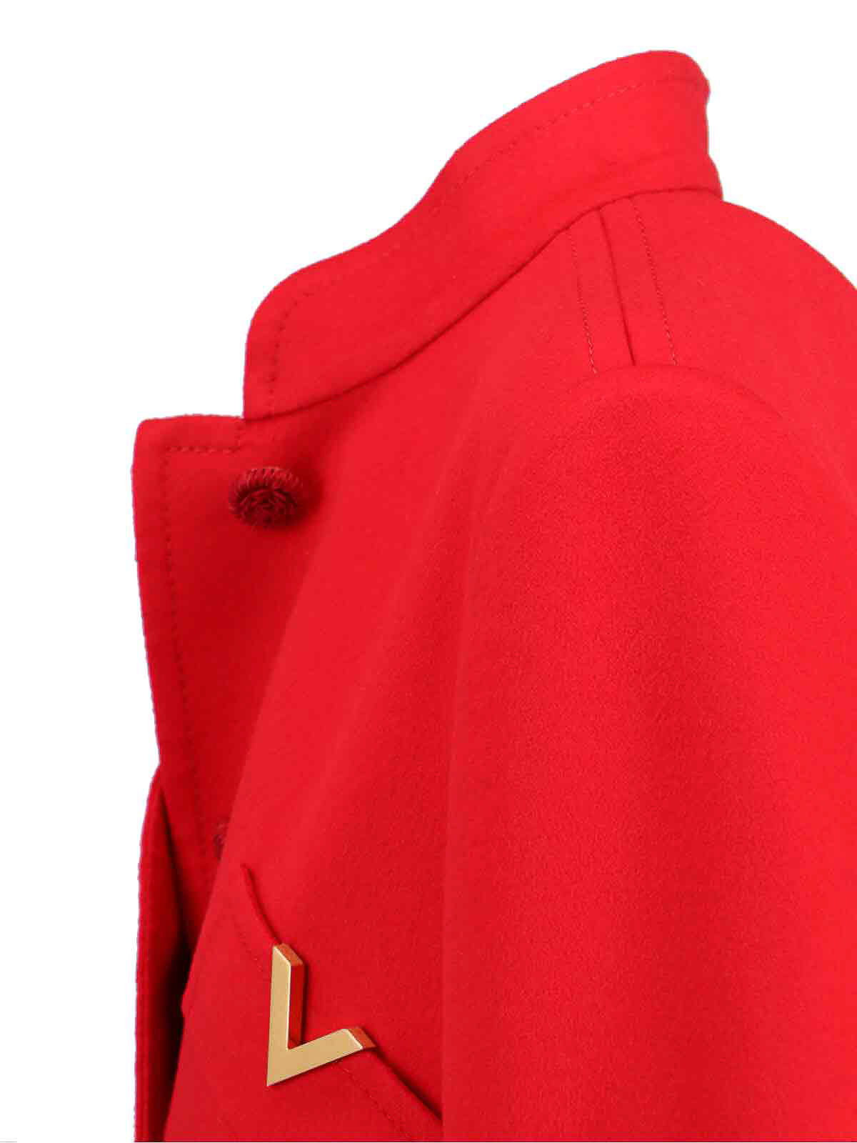 Valentino Wool And Cashmere Coat In Red