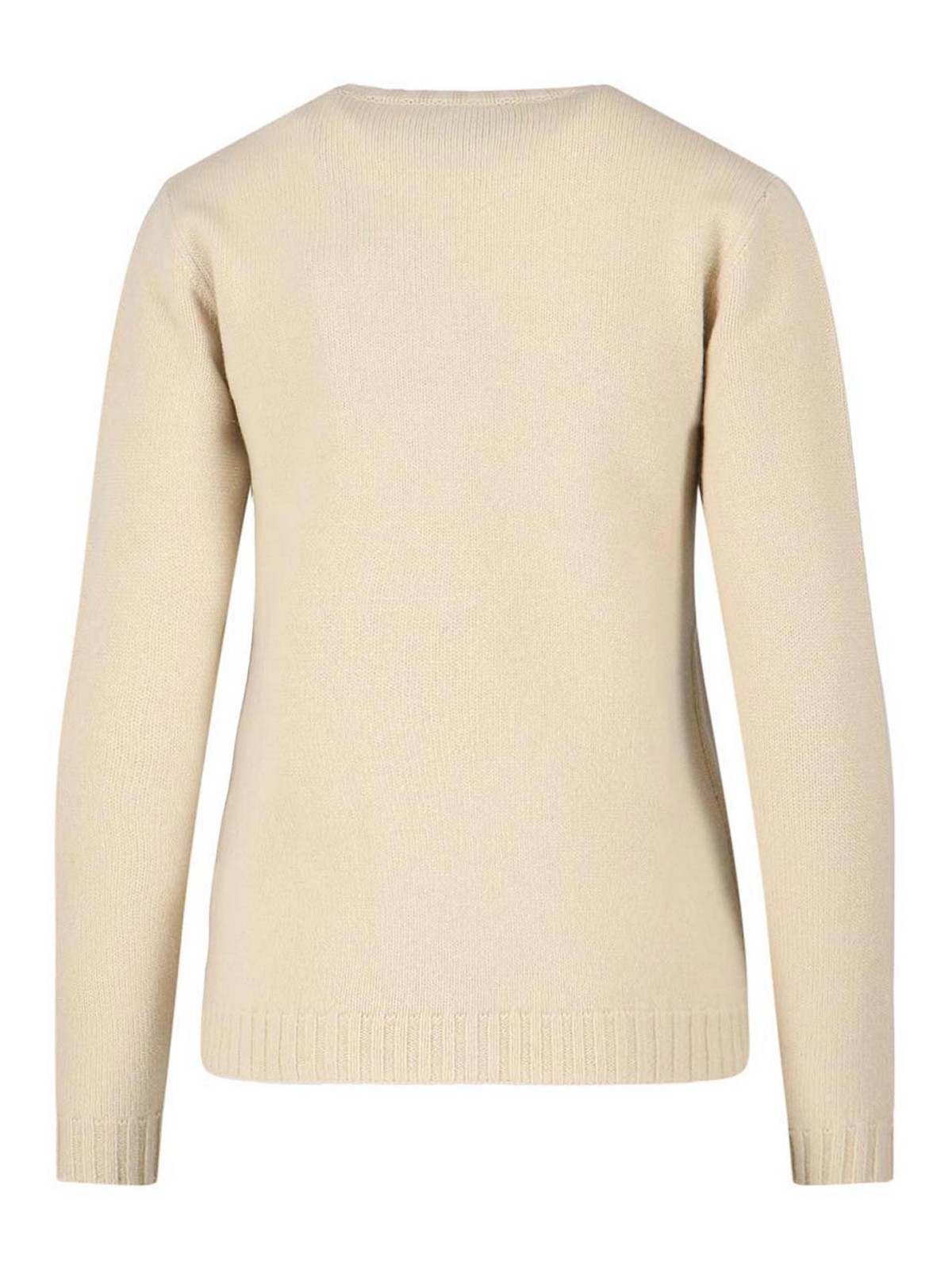 Valentino Graphic Print Long Sleeve Crew Neck Knitwear In White