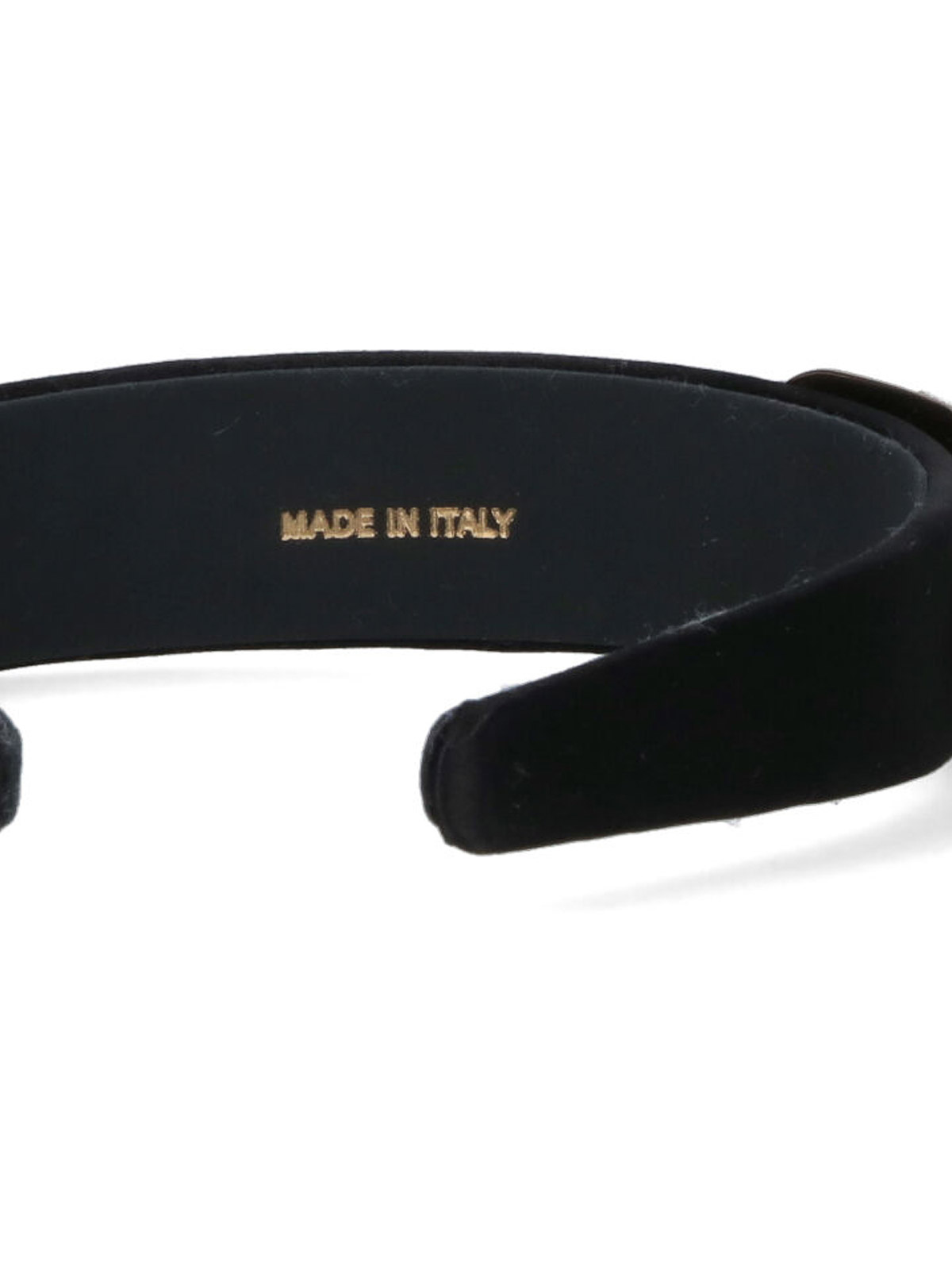 Ferragamo Headband With Crystals In Black
