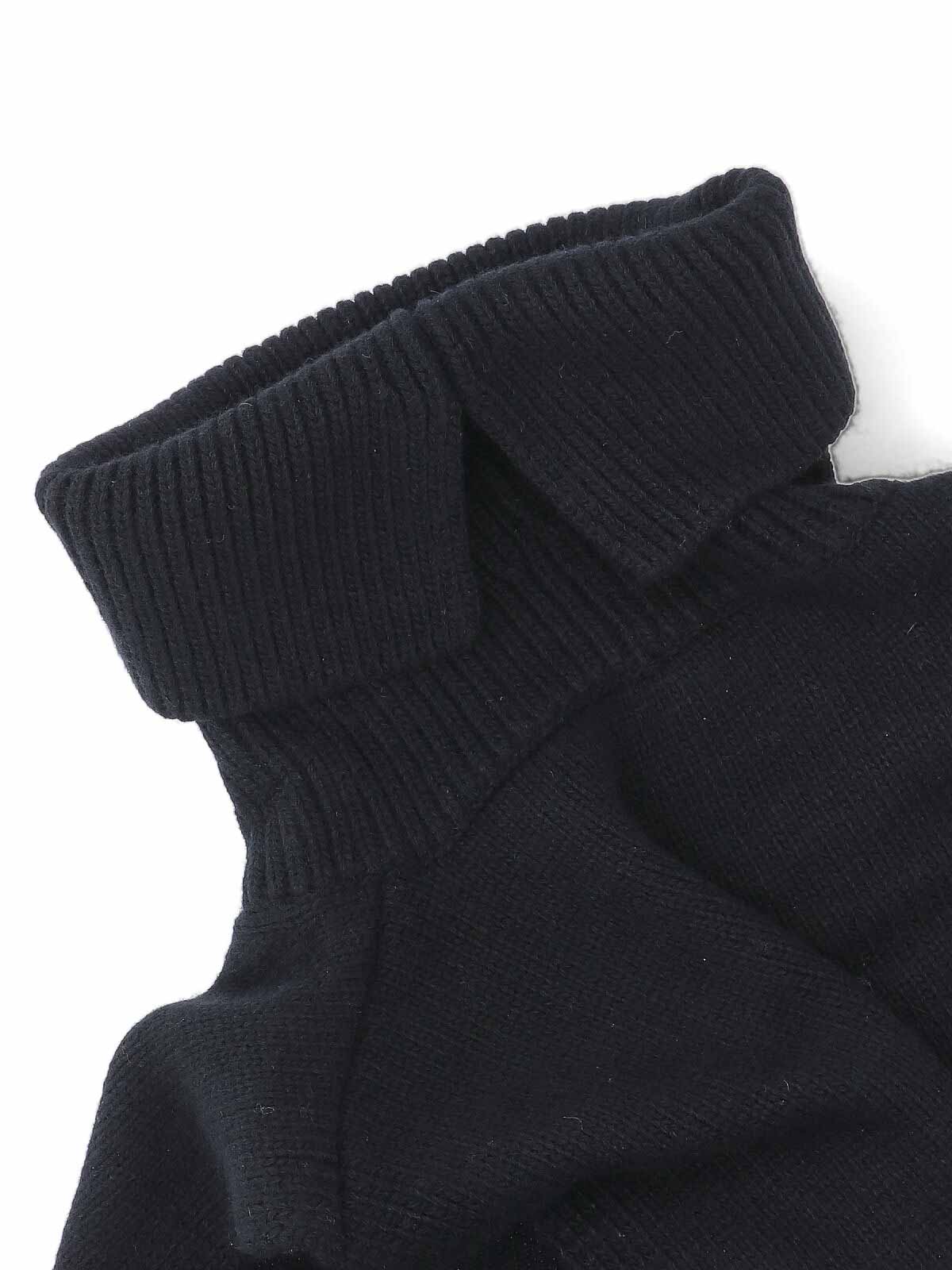 Lvir Scarf With Collar In Wool Blend In Black