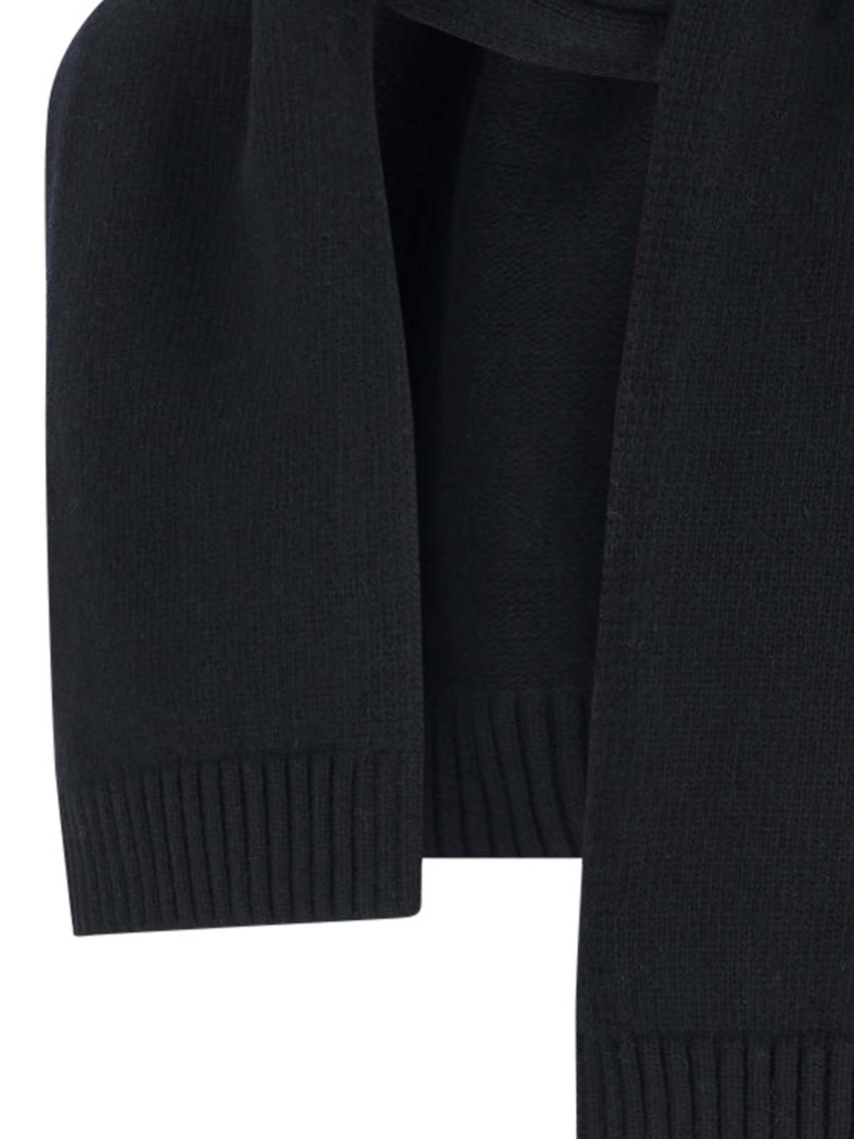 Lvir Scarf With Collar In Wool Blend In Black