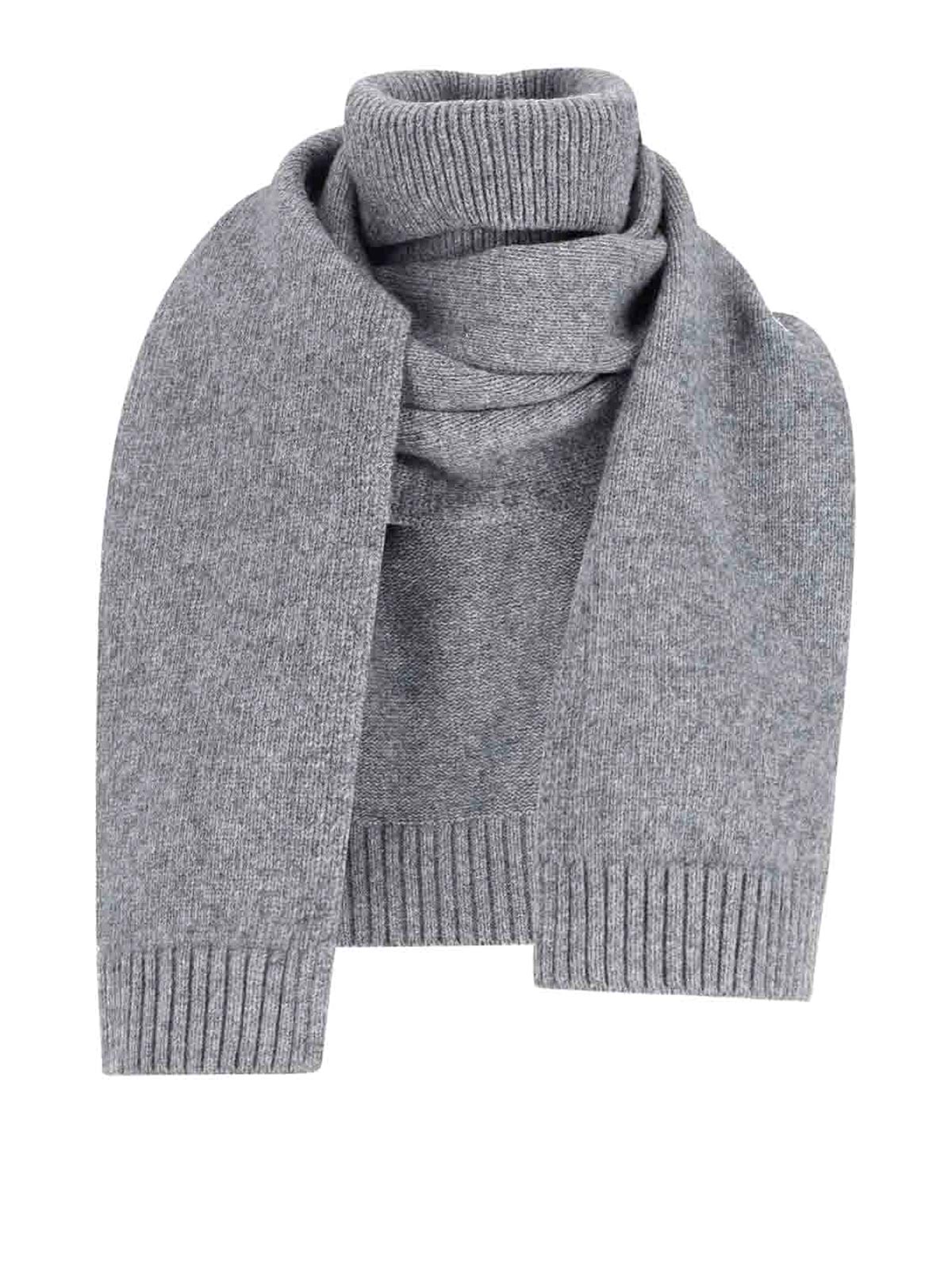 Lvir Scarf With Collar In Wool Blend In Gray