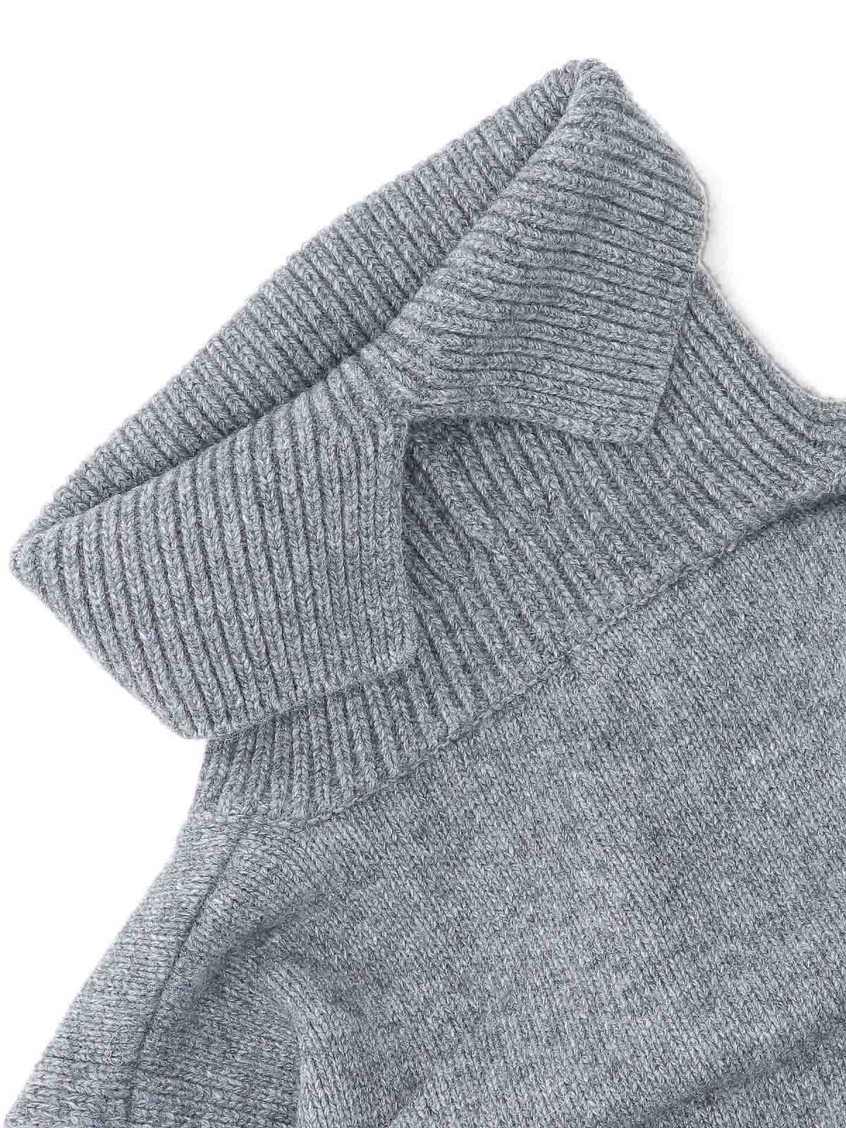 Lvir Scarf With Collar In Wool Blend In Gray