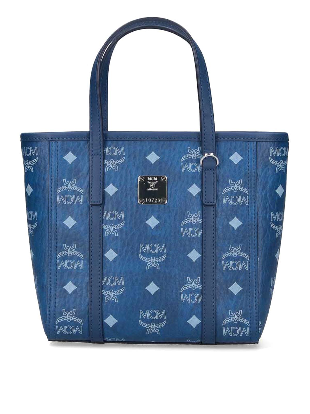 Mcm Small Tote Bag In Blue