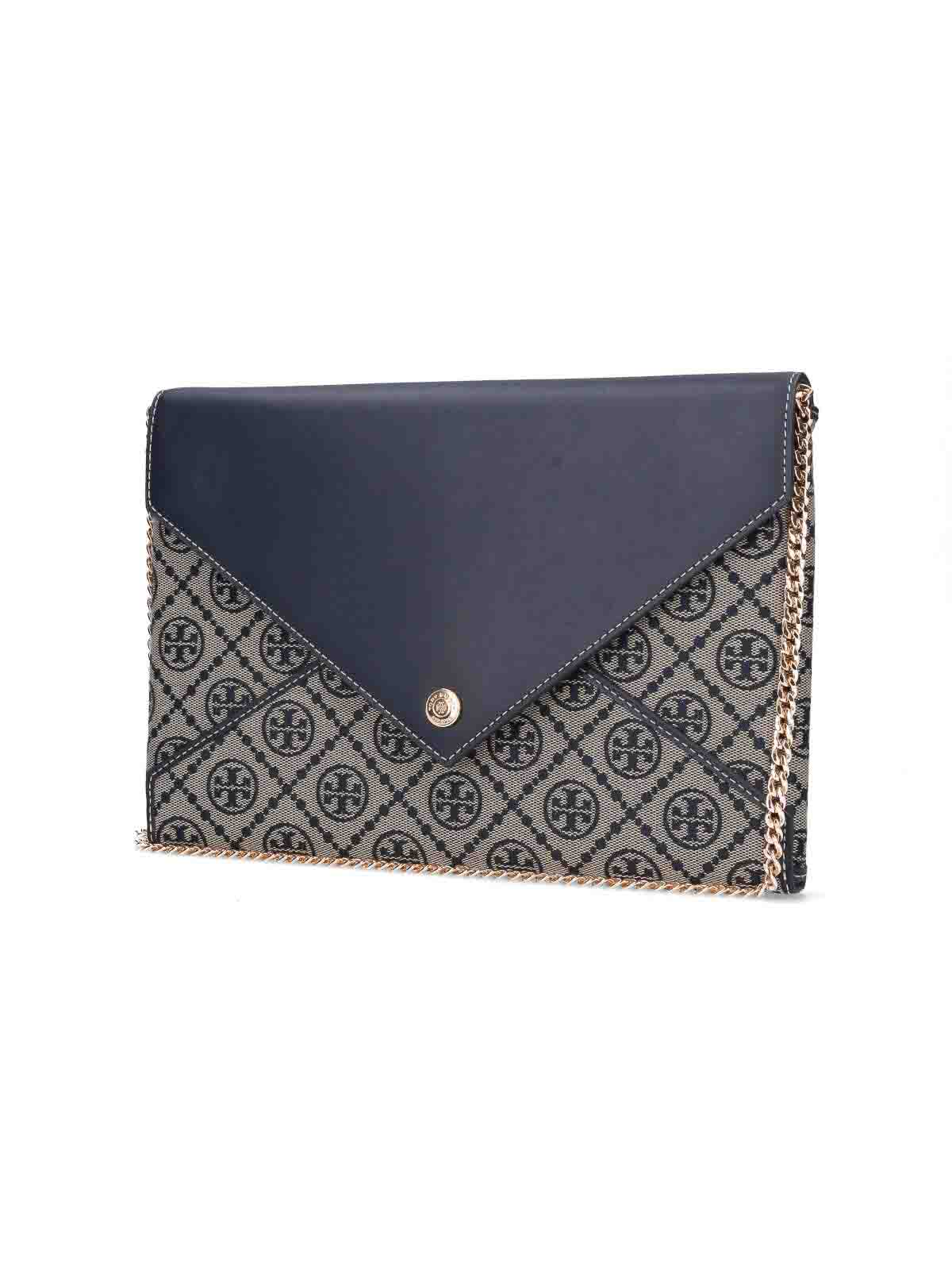 Tory Burch T-monogram Chain Pouch In Blue