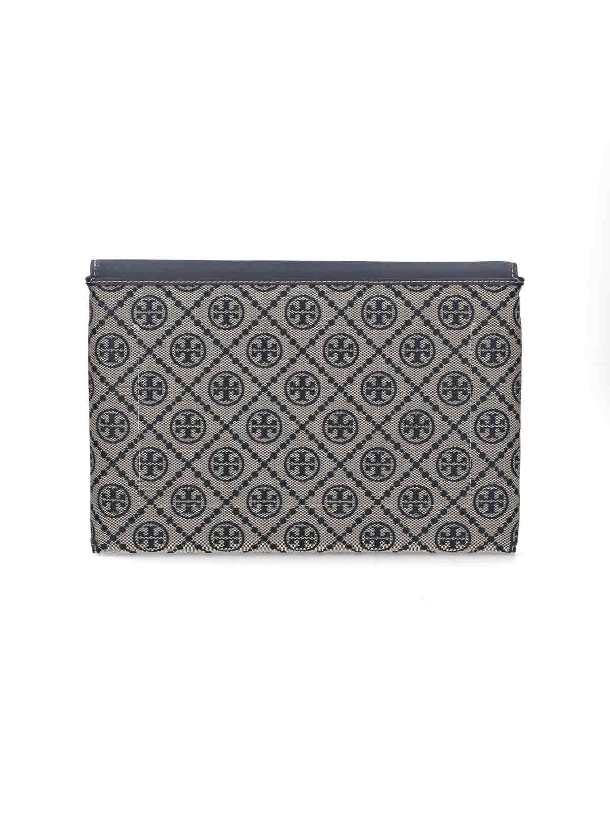 Tory Burch T-monogram Chain Pouch In Blue