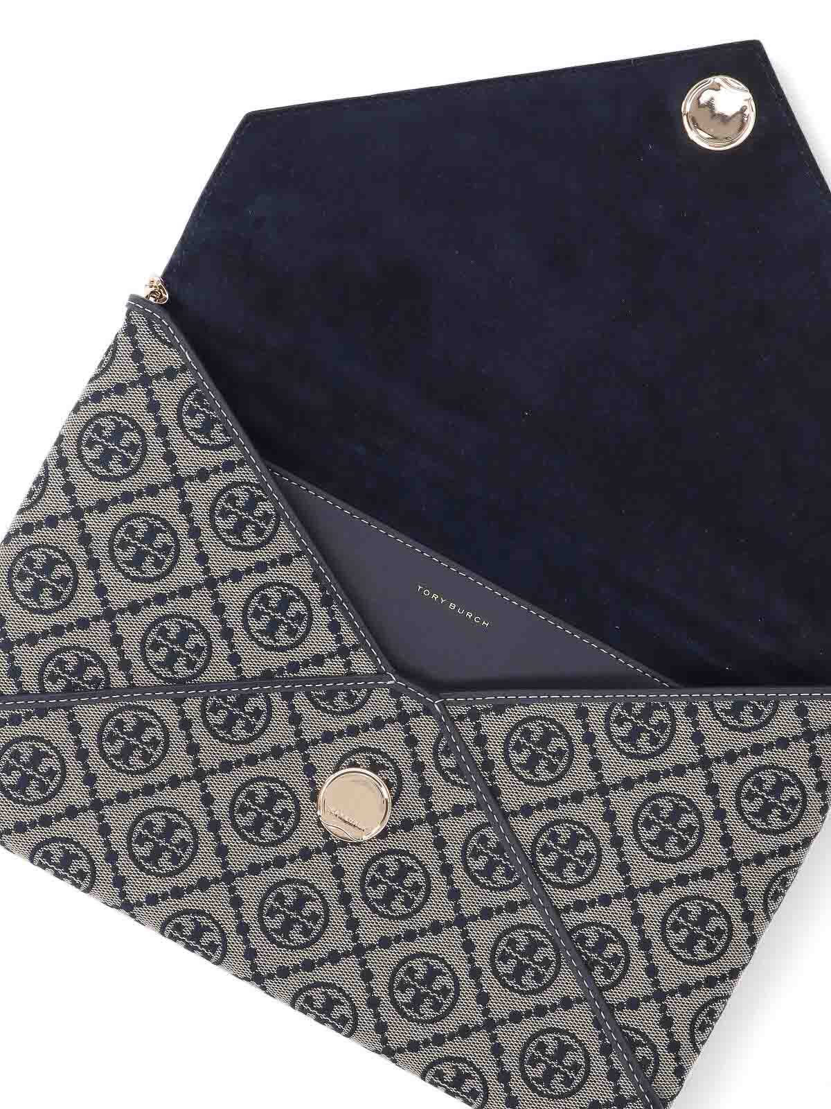 Tory Burch T-monogram Chain Pouch In Blue