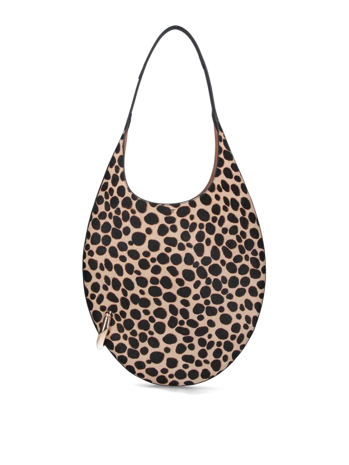 Tory Burch Circular Animal Print Shoulder Bag With Handle In Multi
