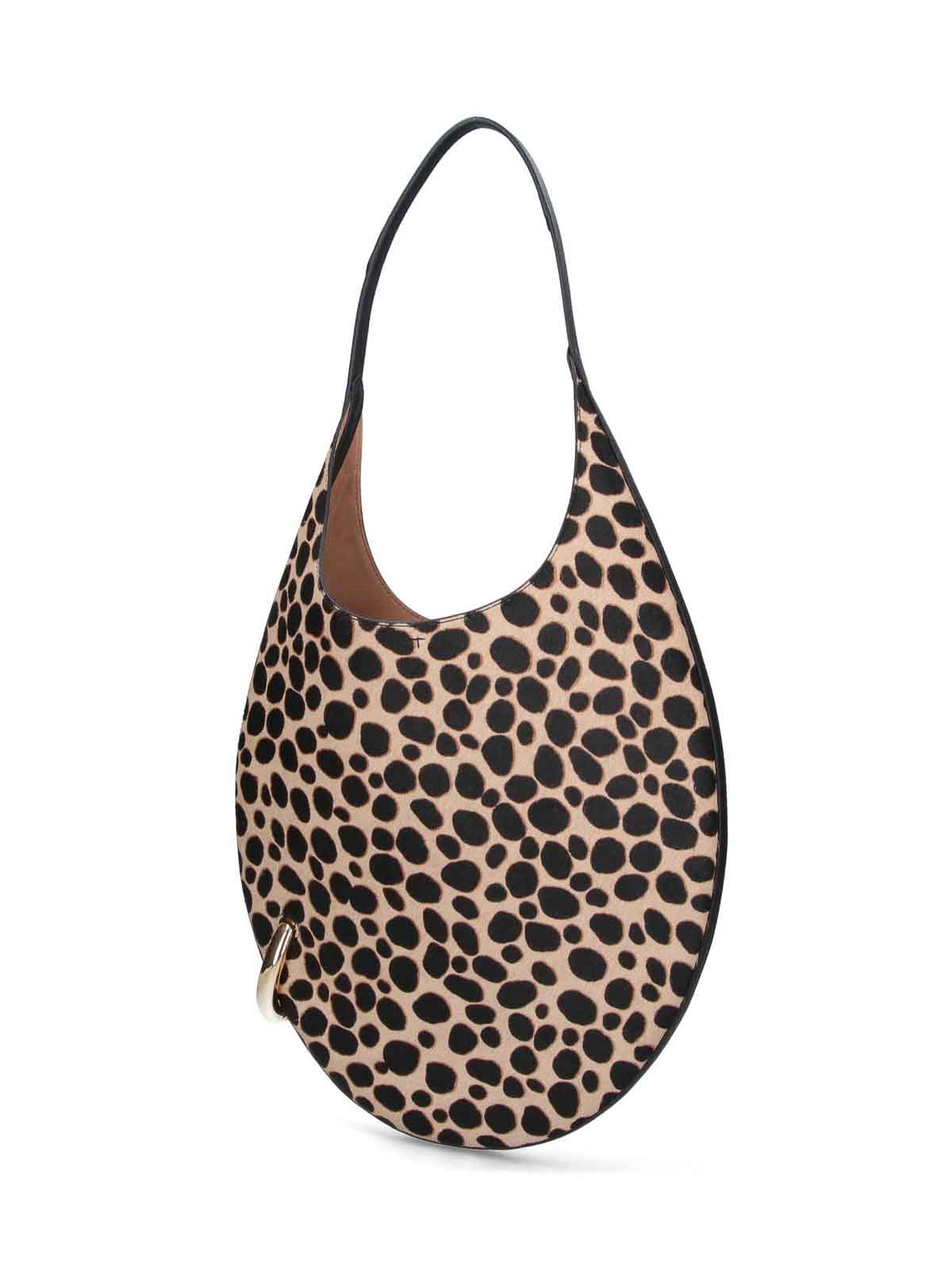 Tory Burch Circular Animal Print Shoulder Bag With Handle In Multi