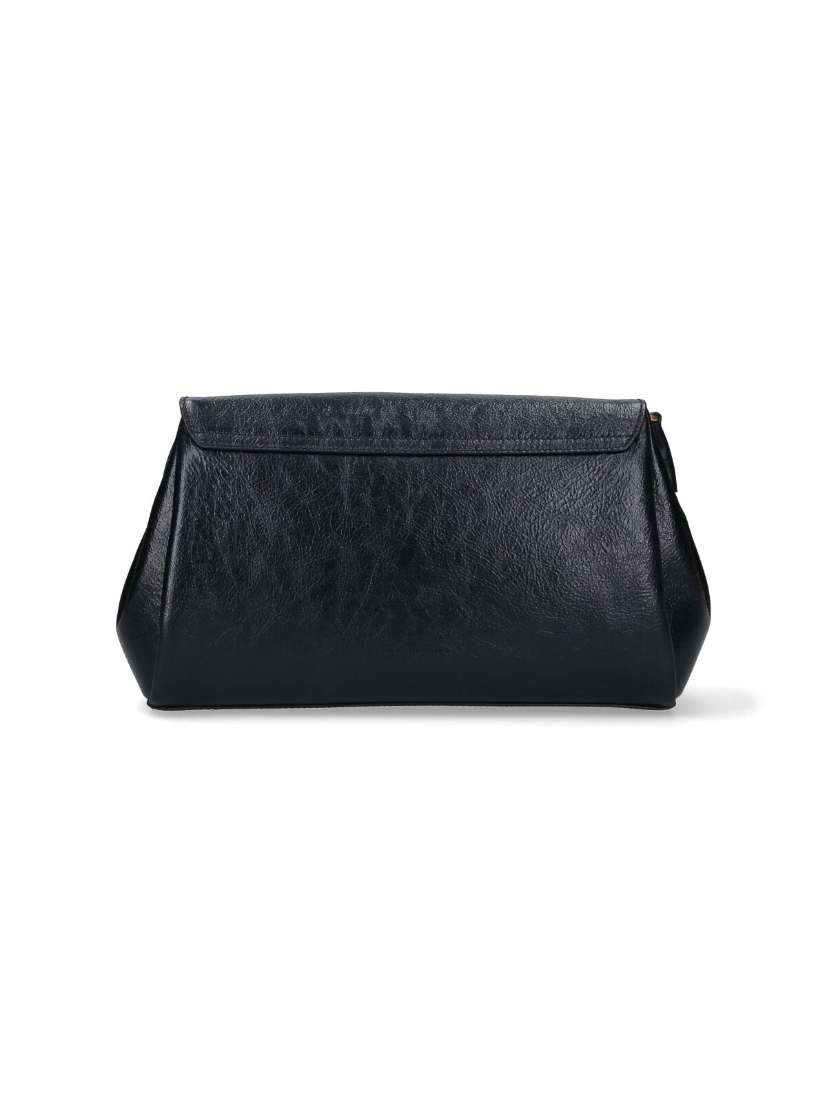 Dries Van Noten Textured Leather Shoulder Bag With Gold-tone Buckle Closure In Black