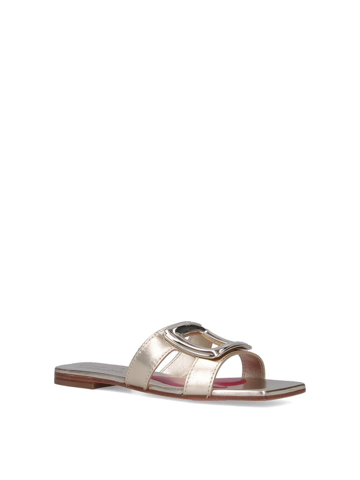 Roger Vivier Slide Sandals In Neutral