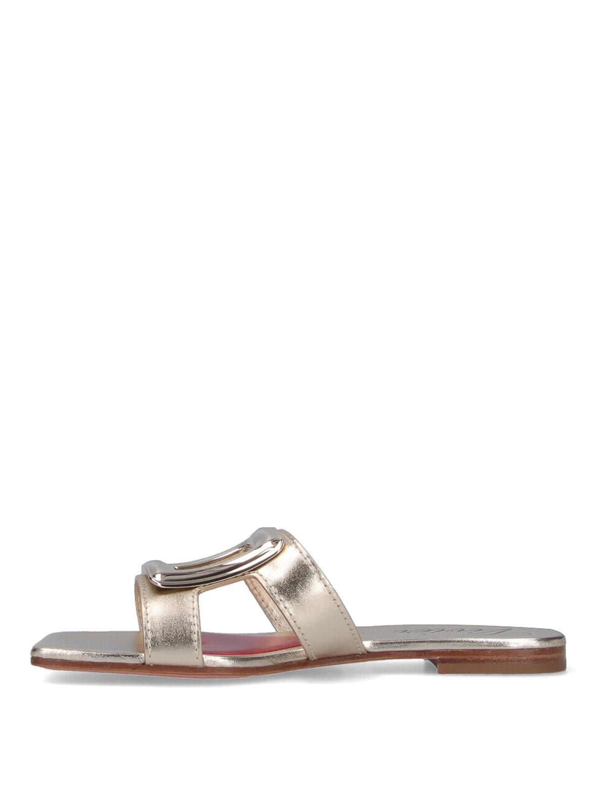 Roger Vivier Slide Sandals In Neutral