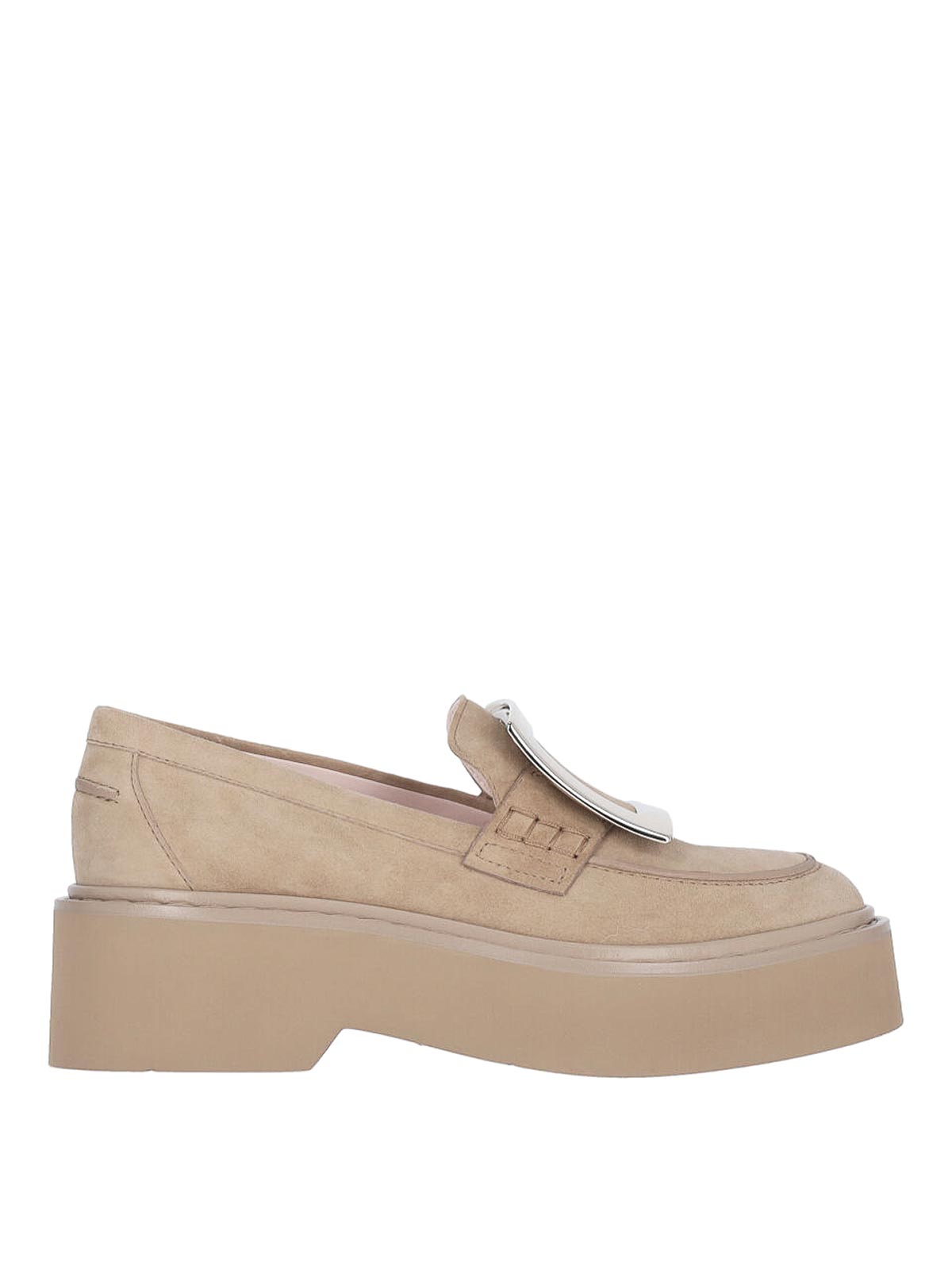 Roger Vivier Viv Rangers High Metal Loafer In Neutral