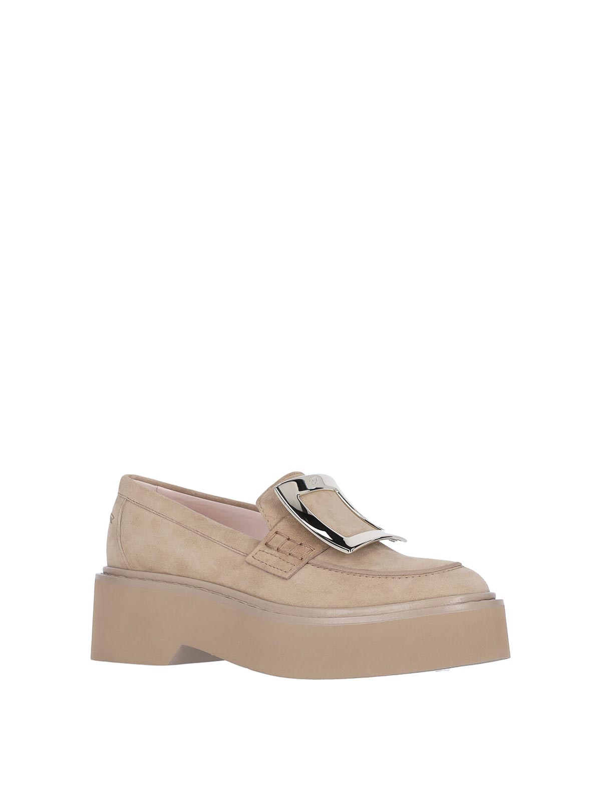 Roger Vivier Viv Rangers High Metal Loafer In Neutral