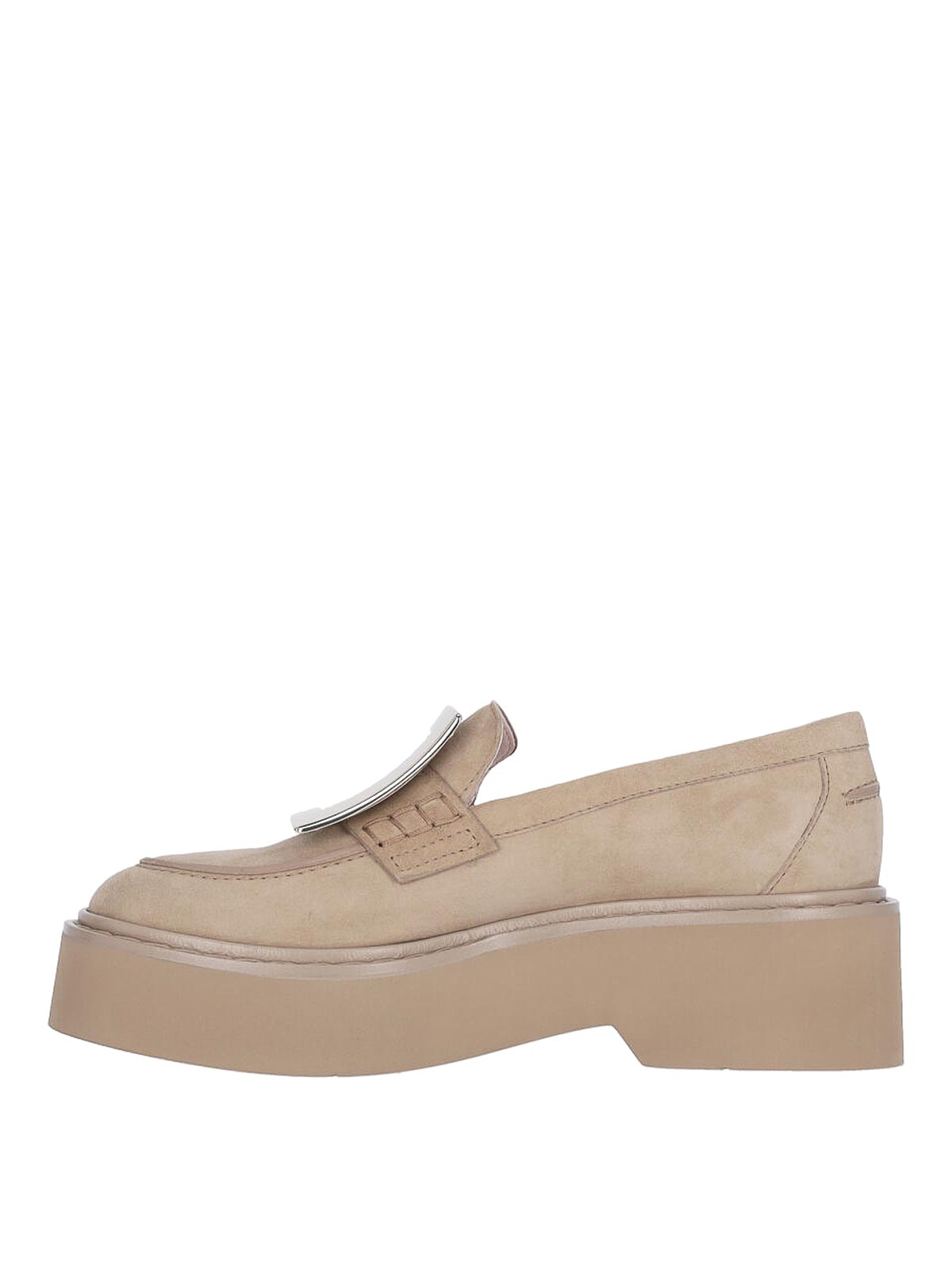Roger Vivier Viv Rangers High Metal Loafer In Neutral