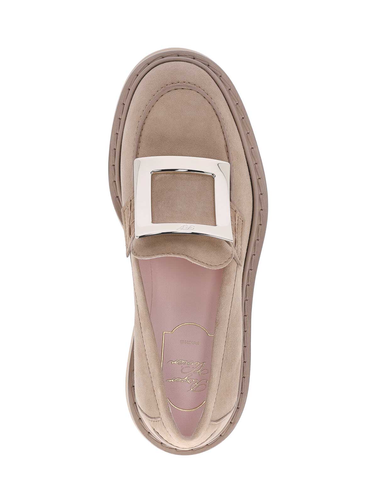 Roger Vivier Viv Rangers High Metal Loafer In Neutral