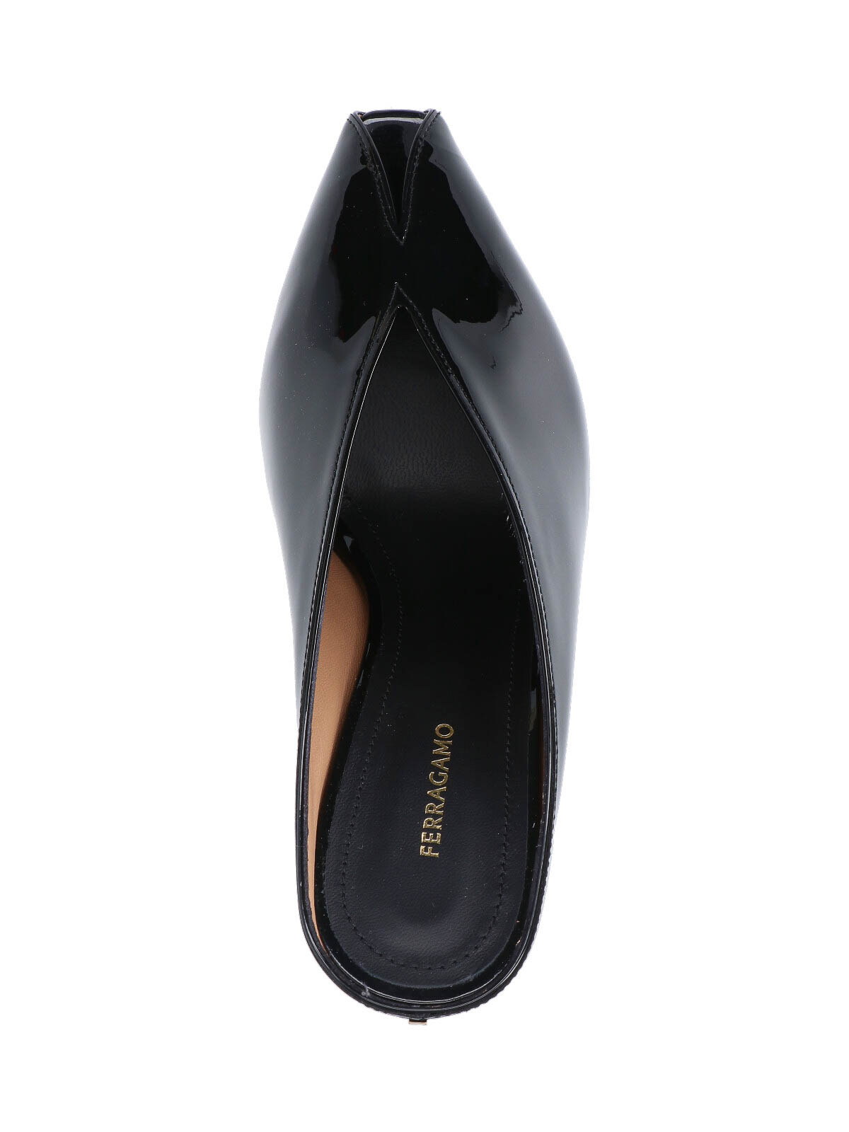 Ferragamo Alicia 95 Leather Wedge Mules In Black